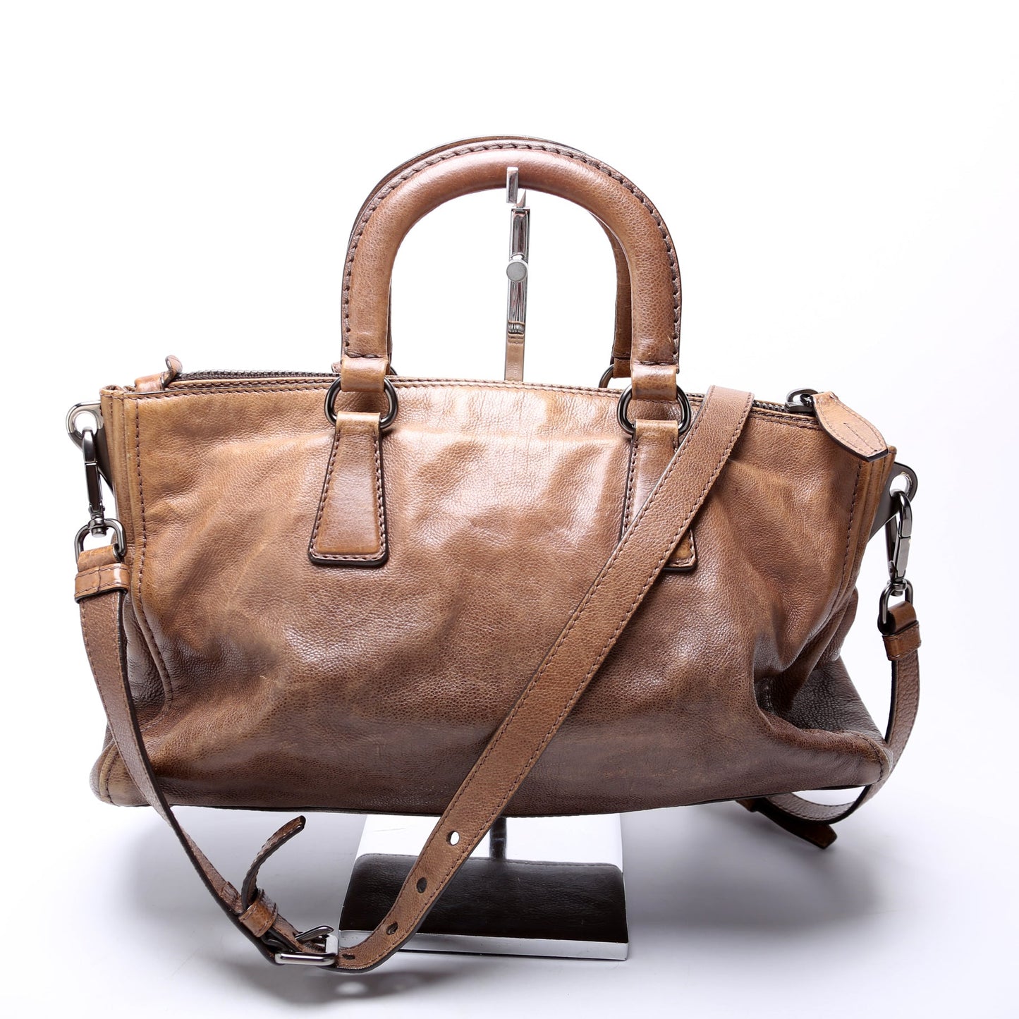 Prada BL0739 Glace Calfskin Top Handle Satchel Bag