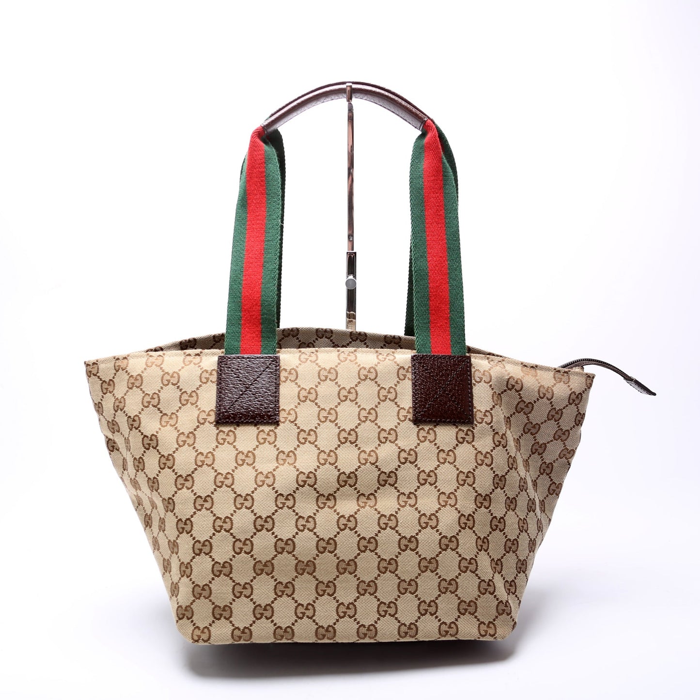 Gucci 131230 GG Canvas Web Bucket Tote Bag