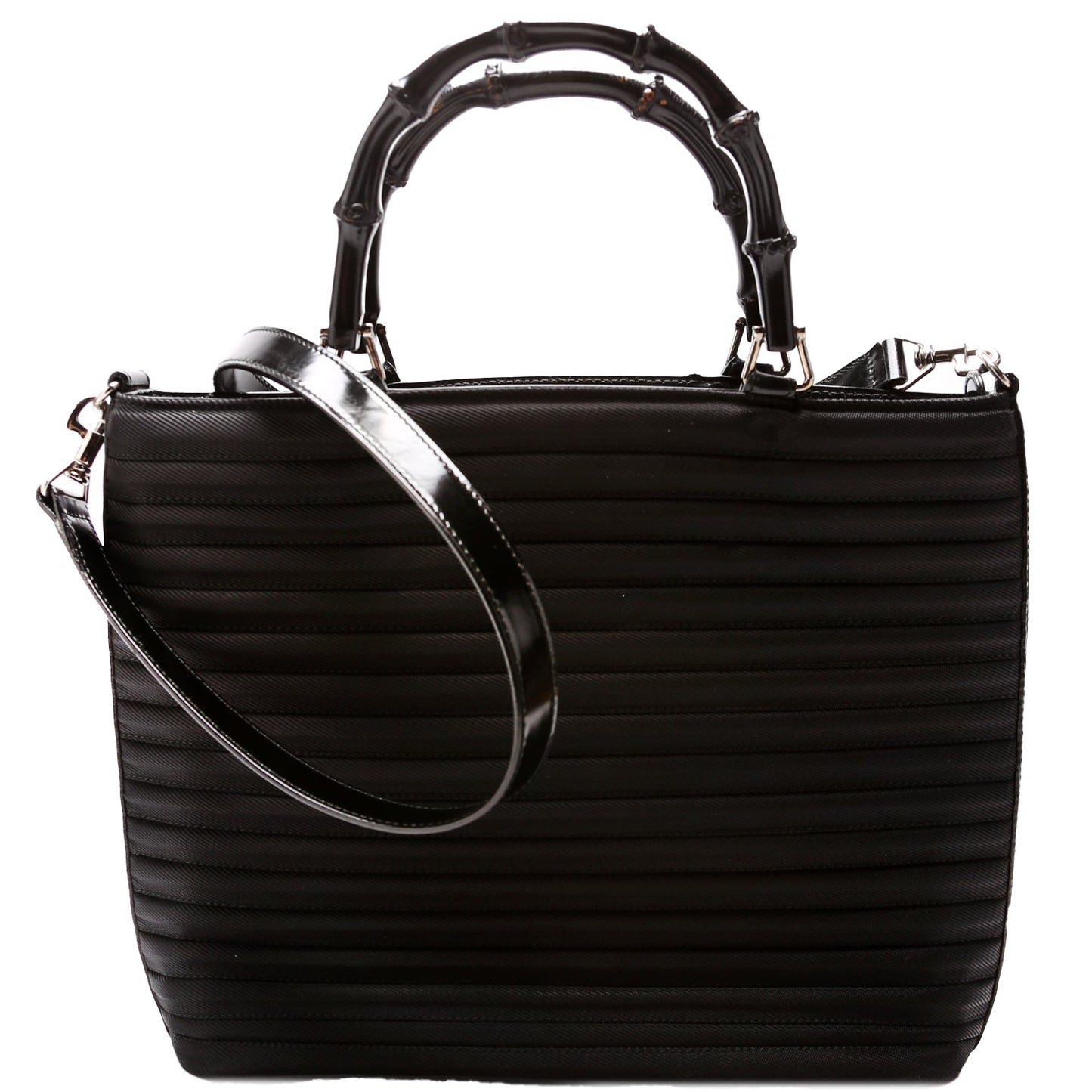 Gucci 000.1705 Bamboo 2-Way Quilted Nylon Tote Vintage Bag