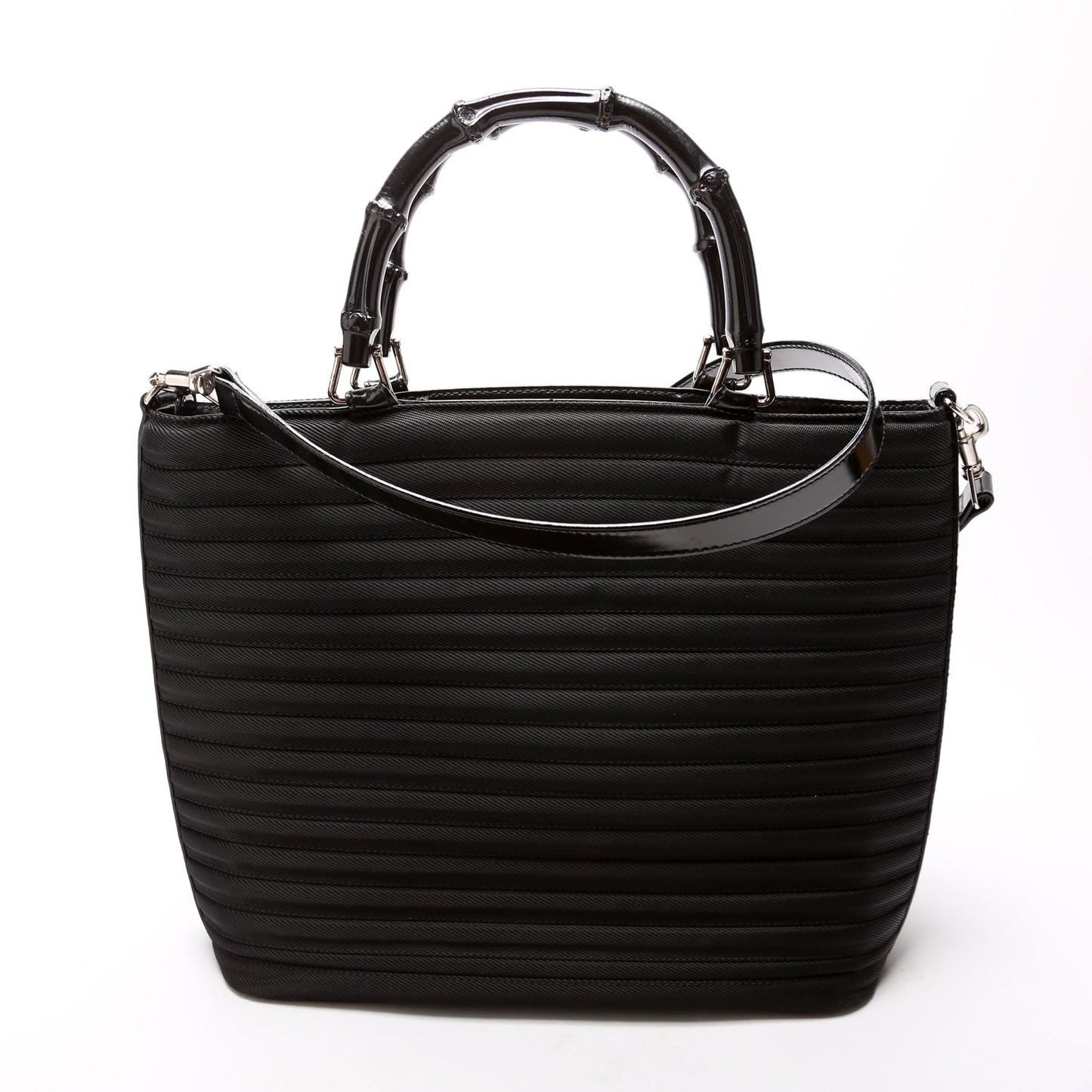 Gucci 000.1705 Bamboo 2-Way Quilted Nylon Tote Vintage Bag