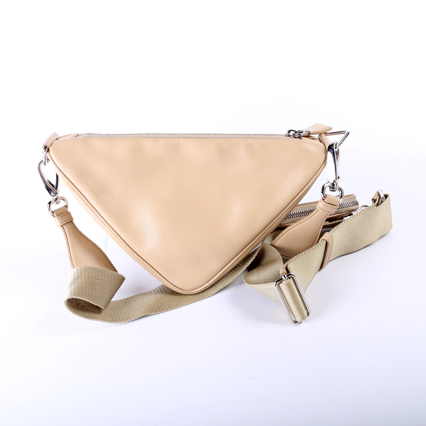 Prada Triangle Logo Leather Shoulder Bag
