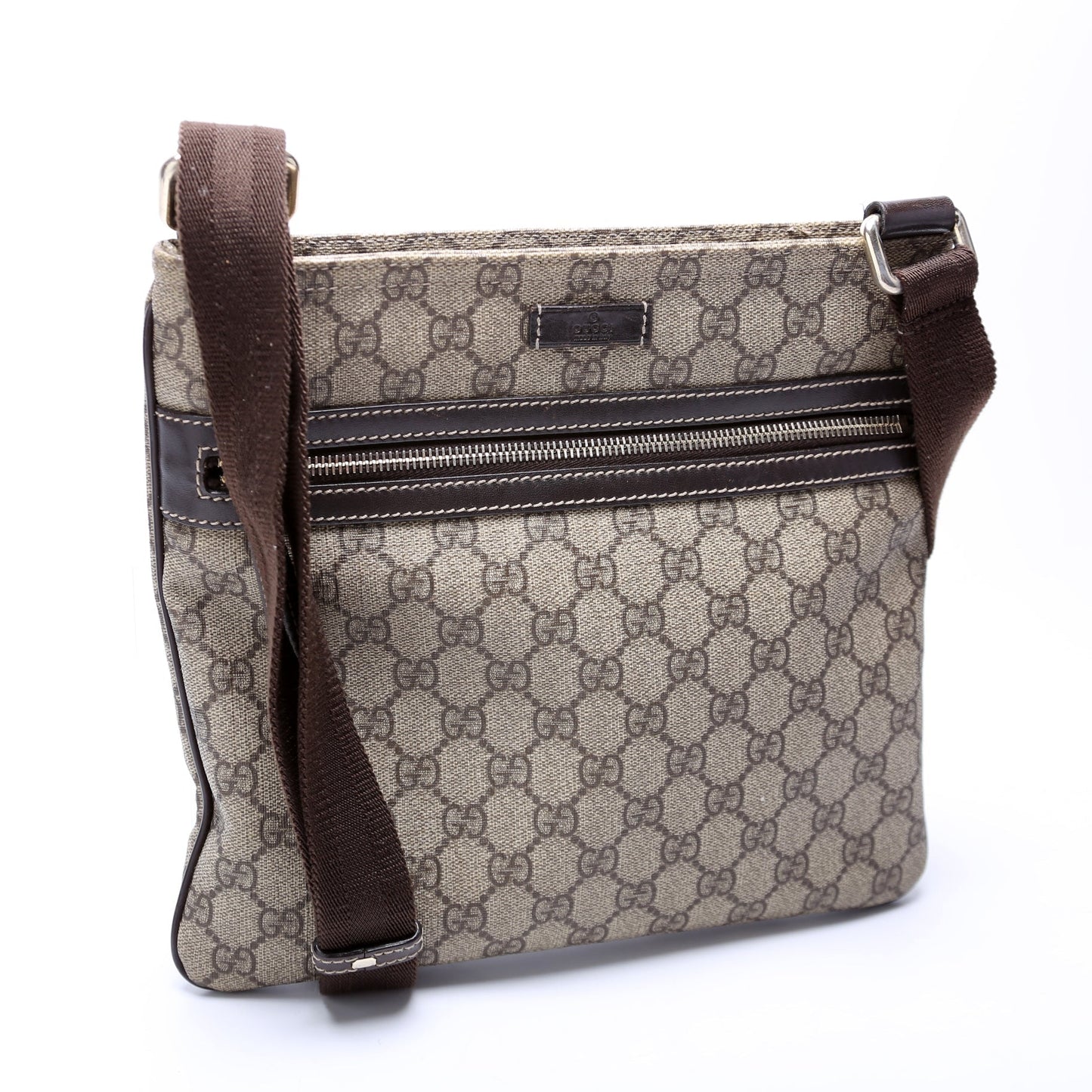 Gucci 295257 GG Supreme Flat Medium Messenger Bag