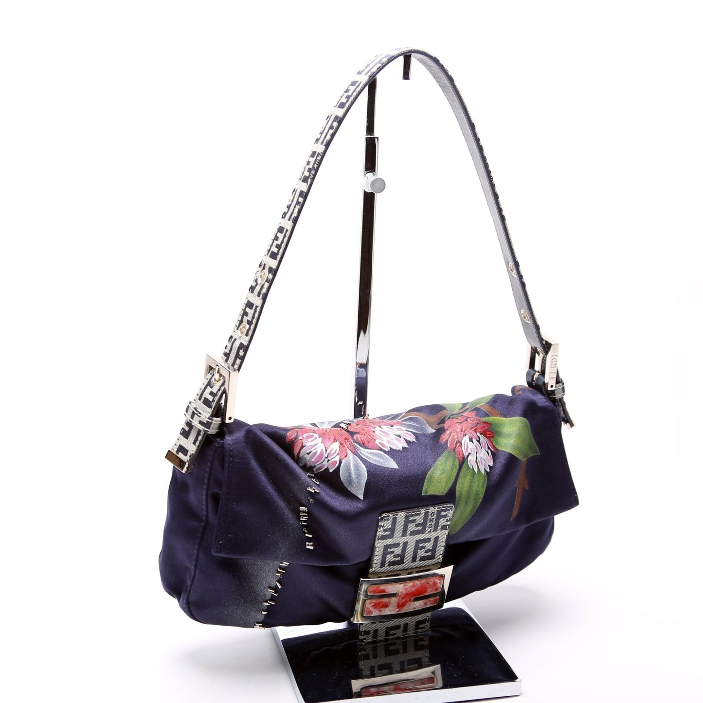 Fendi Baguette Embellished Floral Shoulder Bag