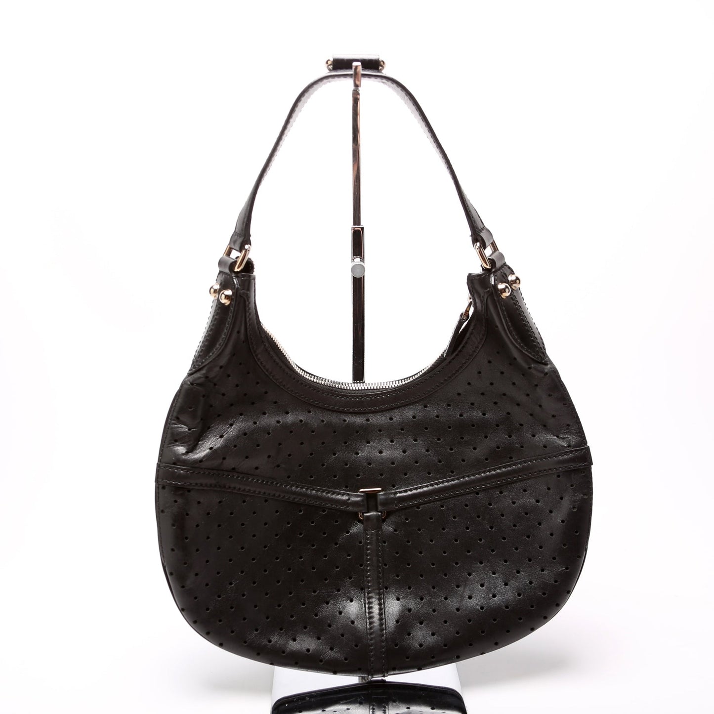 Gucci 114869 Reins Hobo Perforated Leather Bag