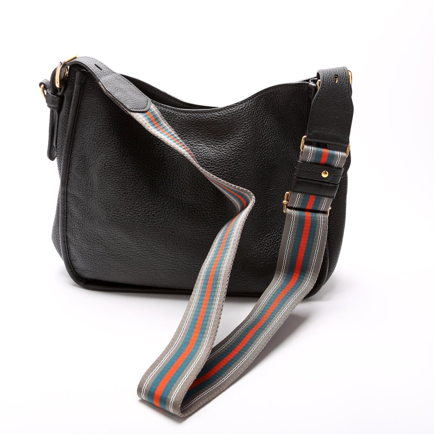 Prada Vitello Daino Hobo Black Bag