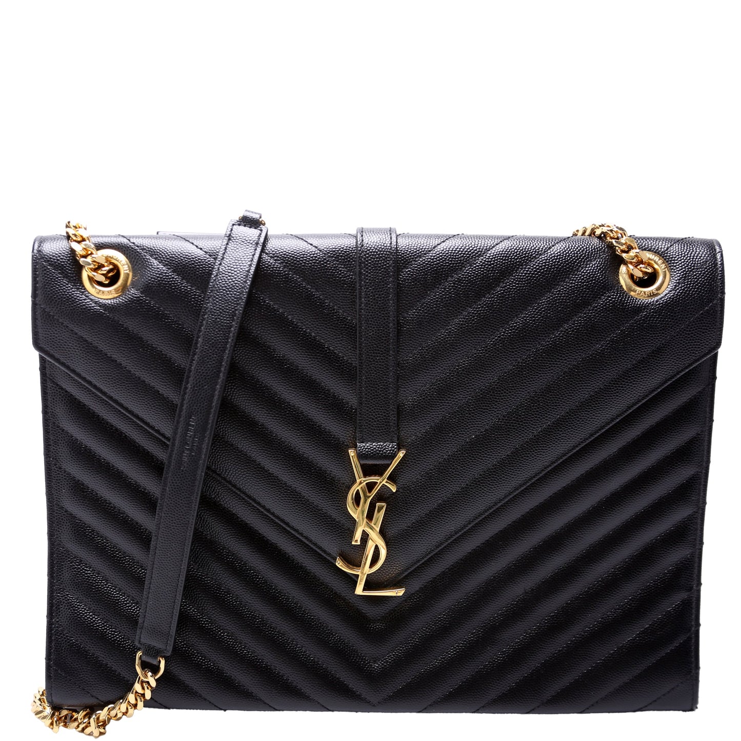Saint Laurent 396910 Envelope Chevron Large Bag
