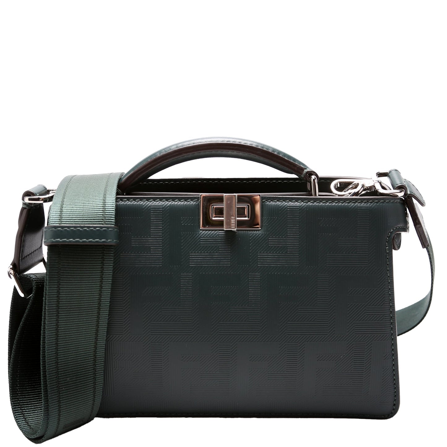 Fendi x Marc Jacobs FF Embossed Peekaboo Iseeu Crossbody 7VA582 Green Bag