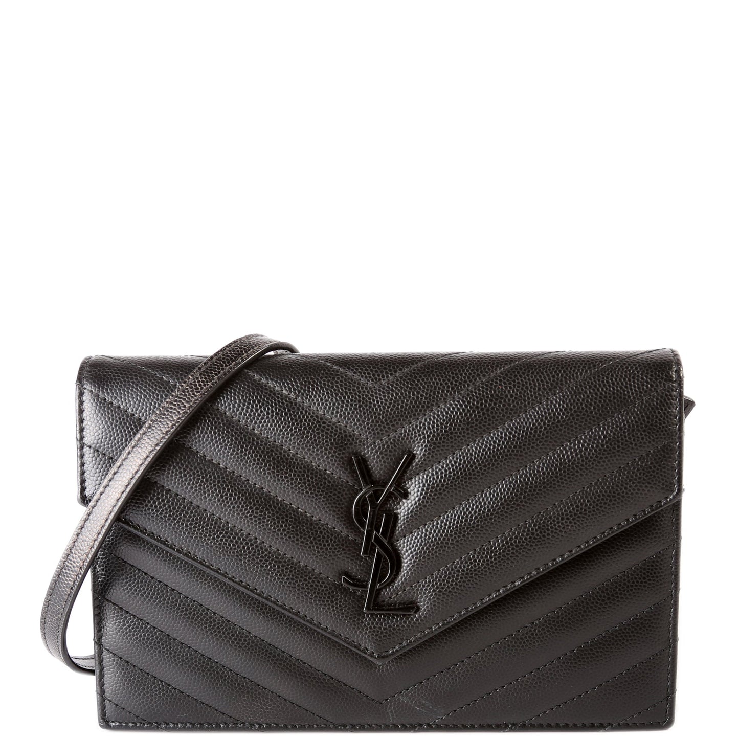 Saint Laurent Envelope Chain Wallet 393953 Black Bag