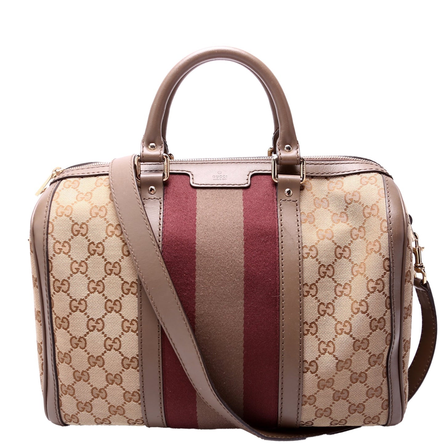 Gucci Boston Canvas 247205 Taupe Bag