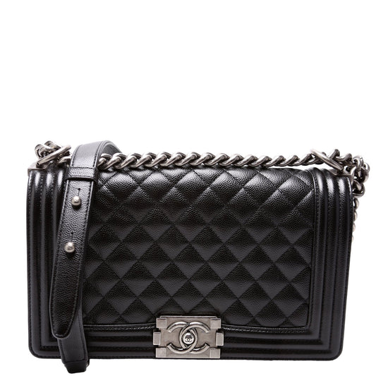 Chanel Boy Flap Medium Old Caviar RFID Black Bag