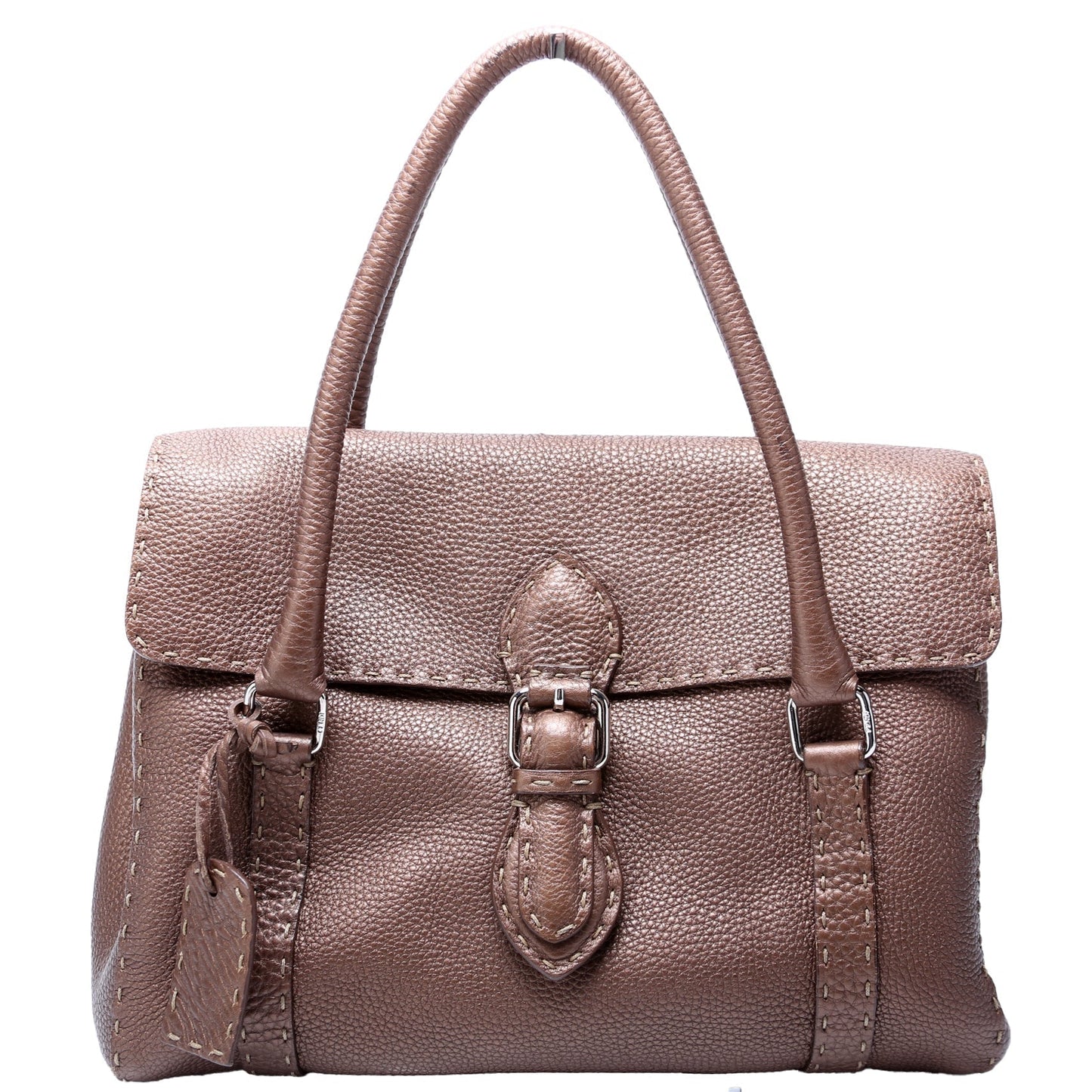 Fendi Linda Selleria Leather Medium Brown Bag