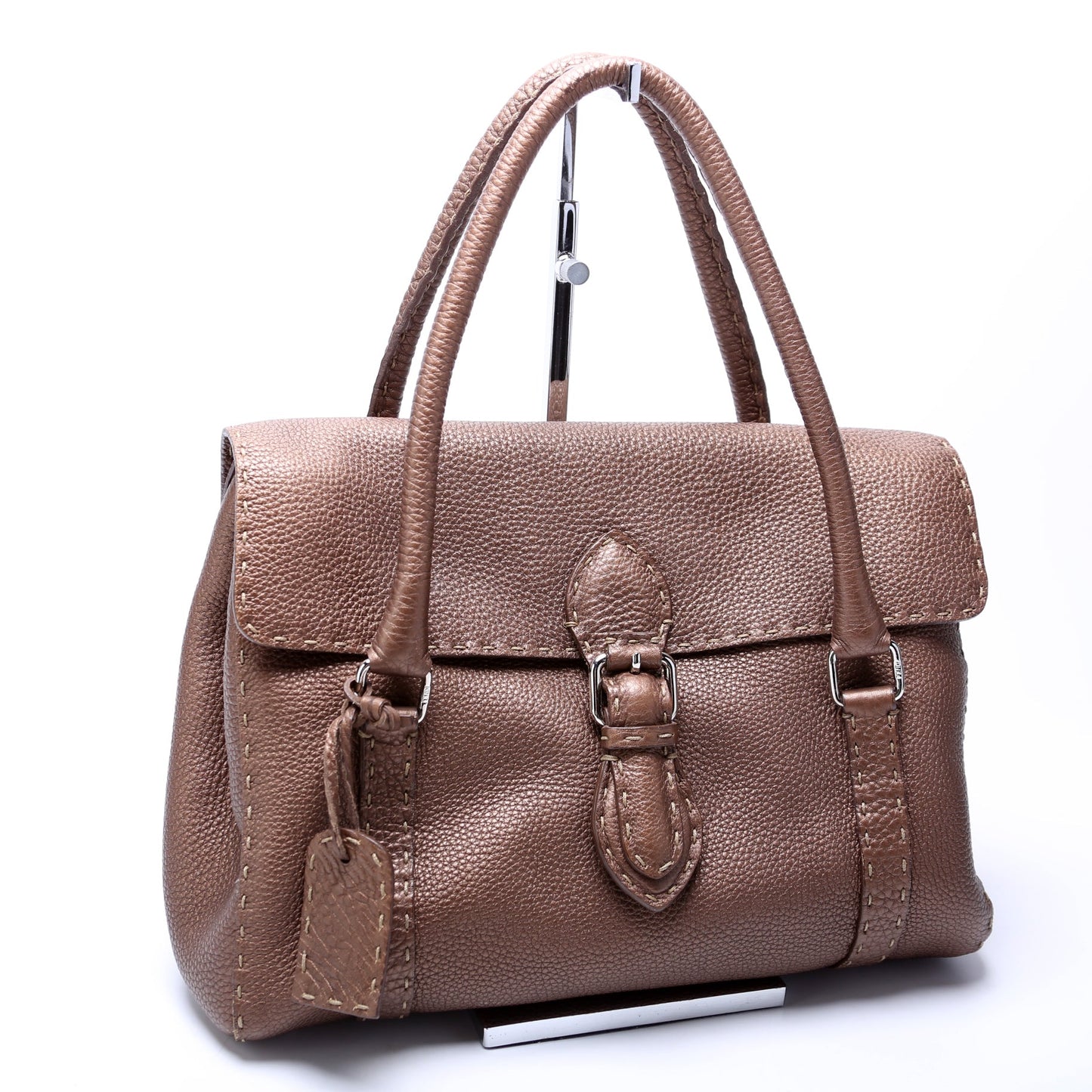 Fendi Linda Selleria Leather Medium Brown Bag