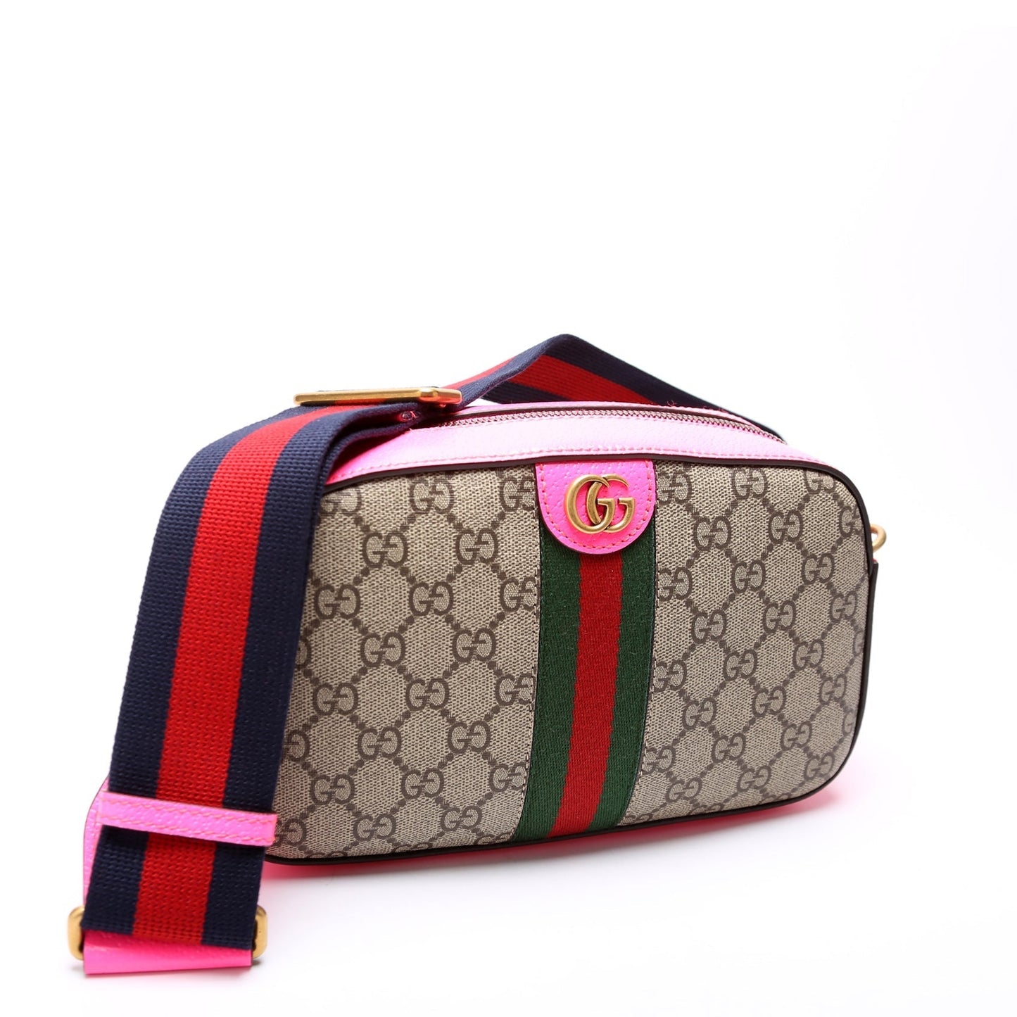 Gucci 752591 Ophidia Supreme Small Crossbody Pink Bag