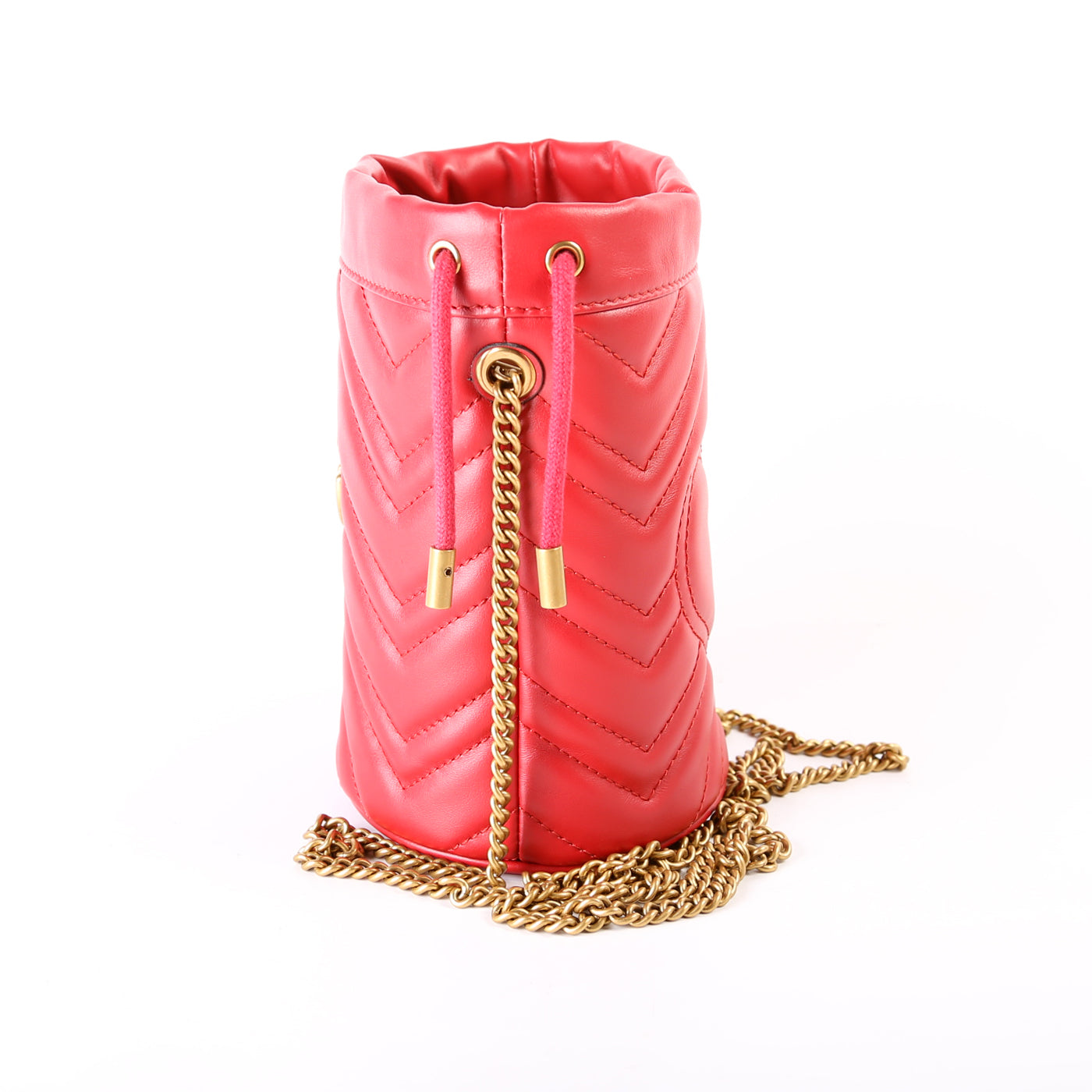 Gucci 575163 Marmont Mini Bucket Red Bag