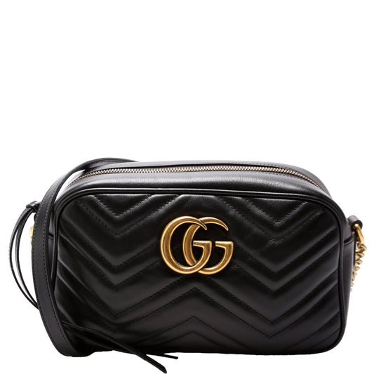 Gucci 447632 Marmont Small Leather Camera Black Bag