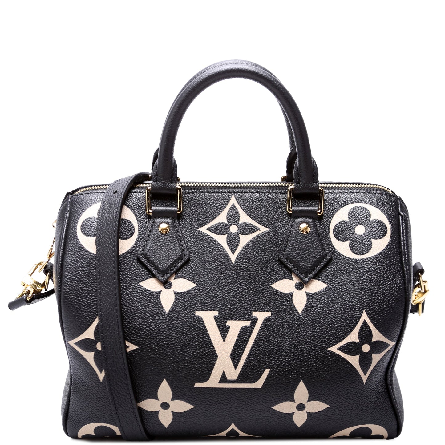 Louis Vuitton Speedy 25 Bandouliere Bicolor Empreinte Black