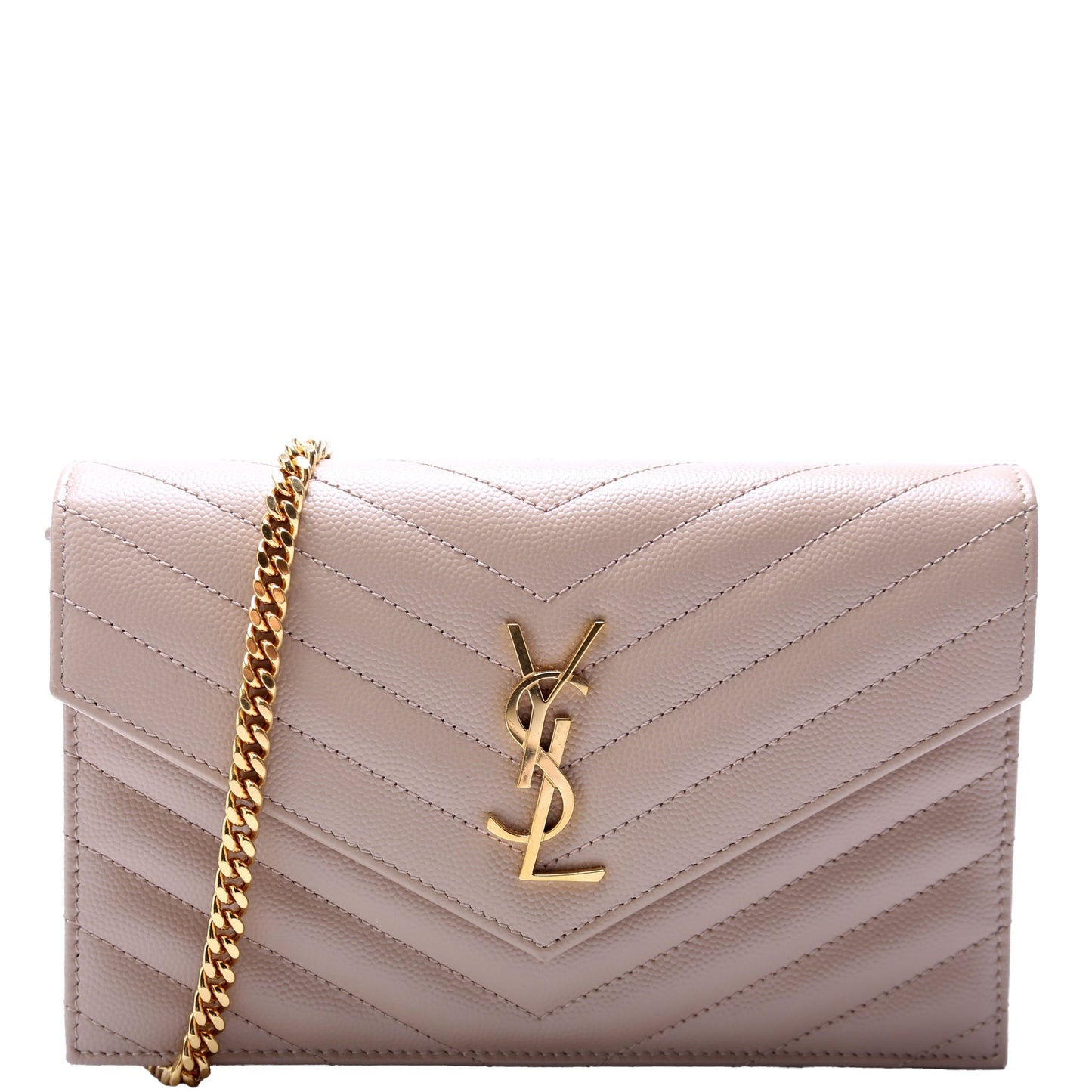 Saint Laurent Envelope Chain Wallet Beige Bag