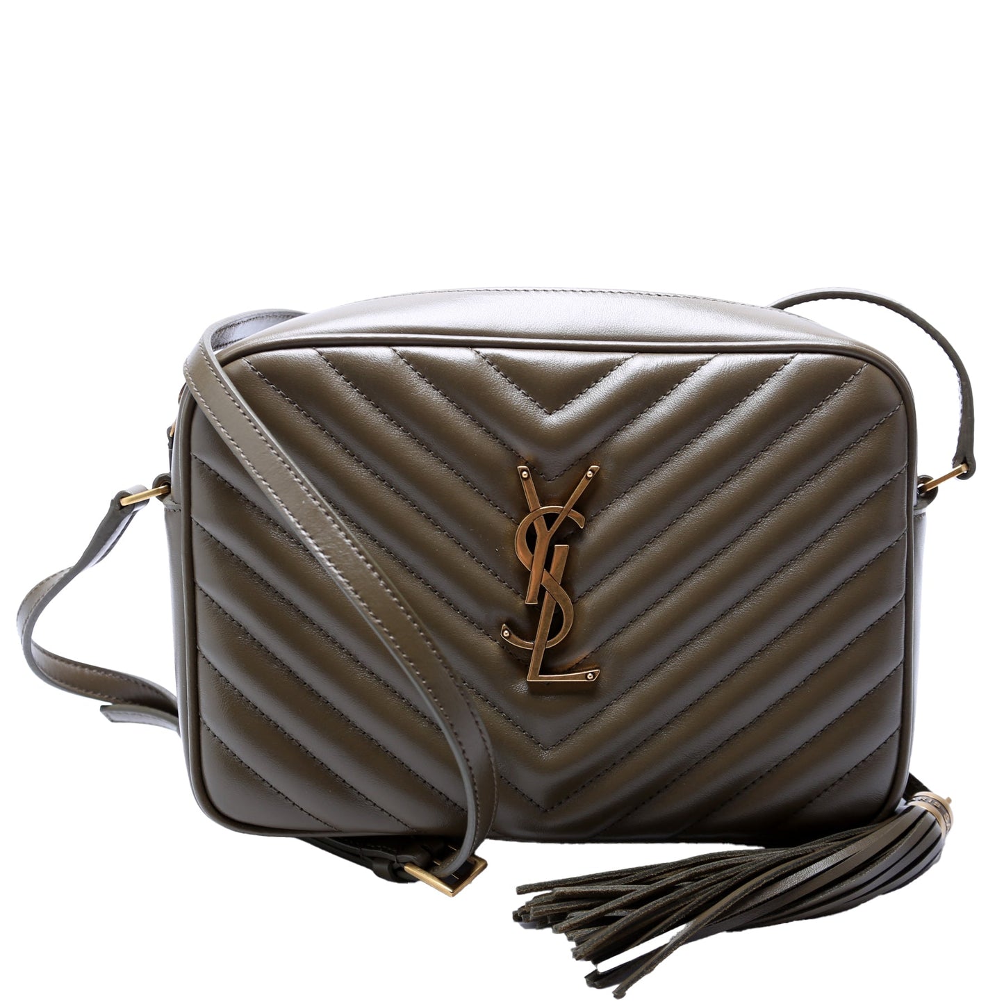 Saint Laurent Lou Camera Quilted 612544 Green Bag