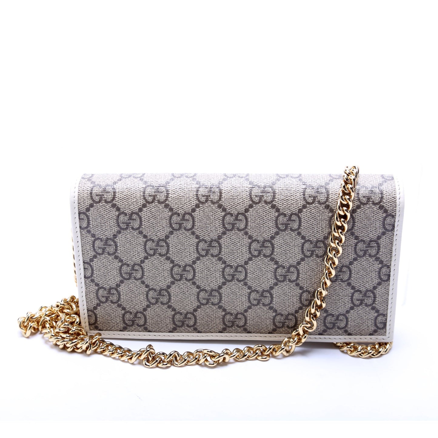 Gucci 621892 Horsebit 1955 Wallet With Chain White Bag