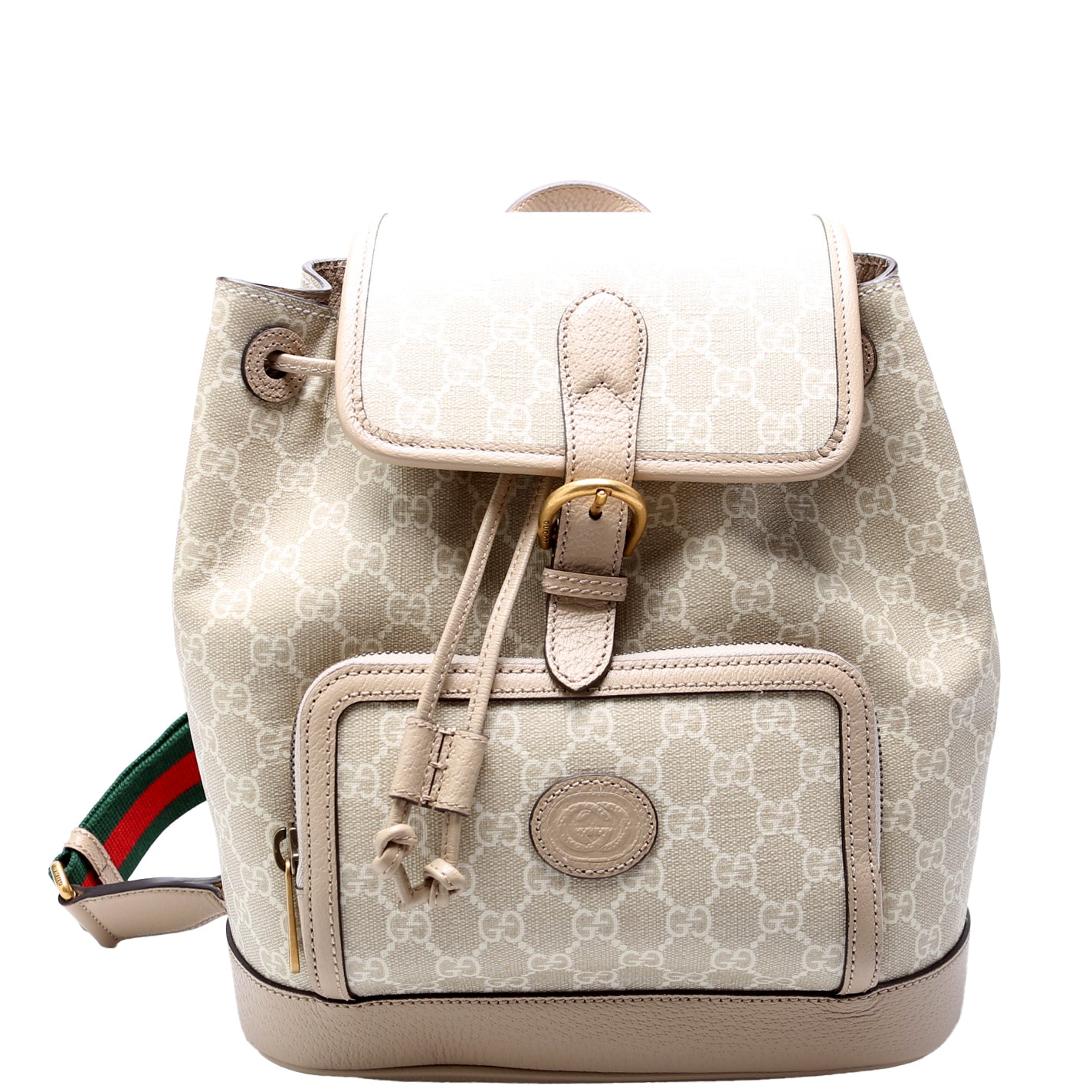 Gucci 674147 GG Supreme Buckle Backpack Bag