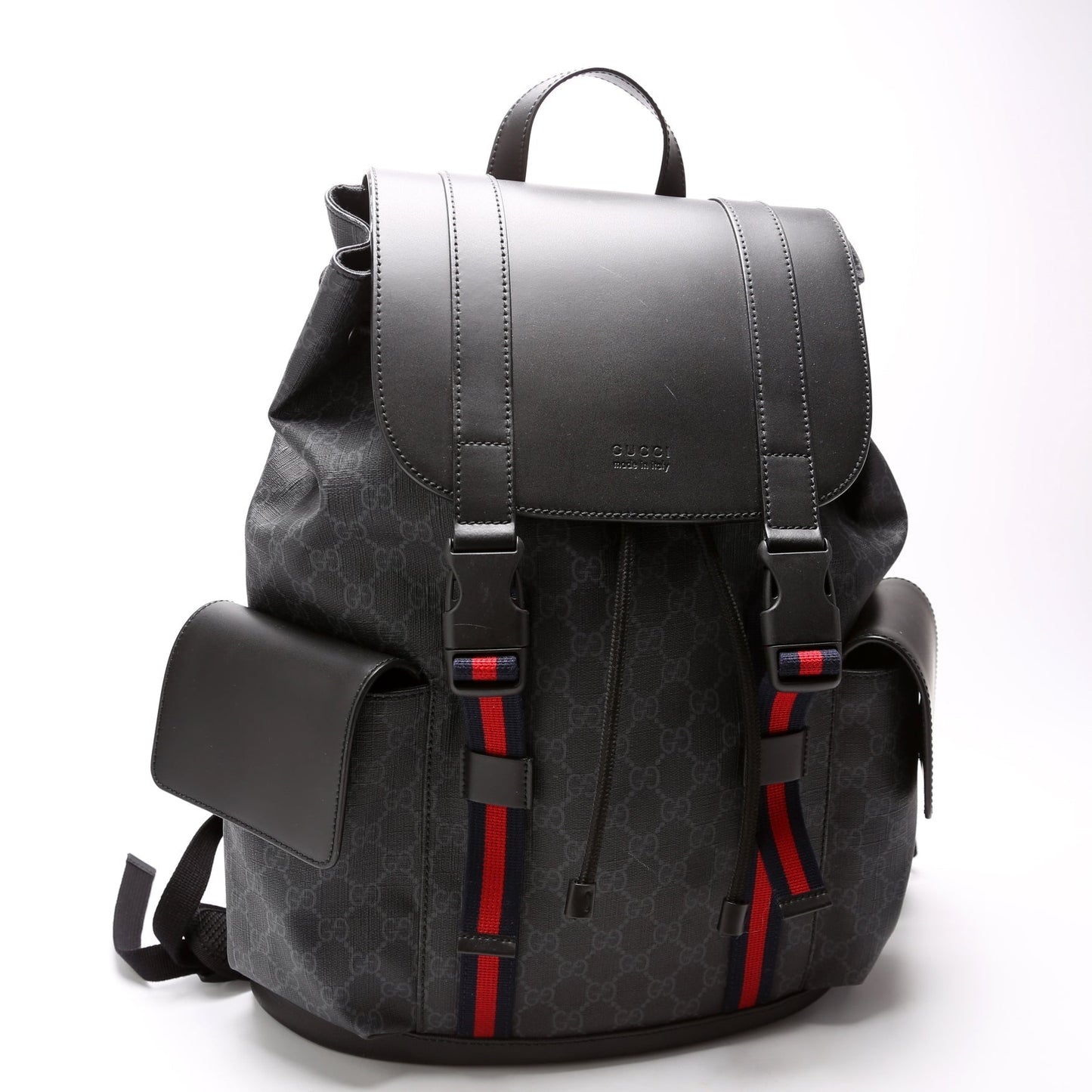 Gucci 495563 GG Supreme Backpack Black Bag