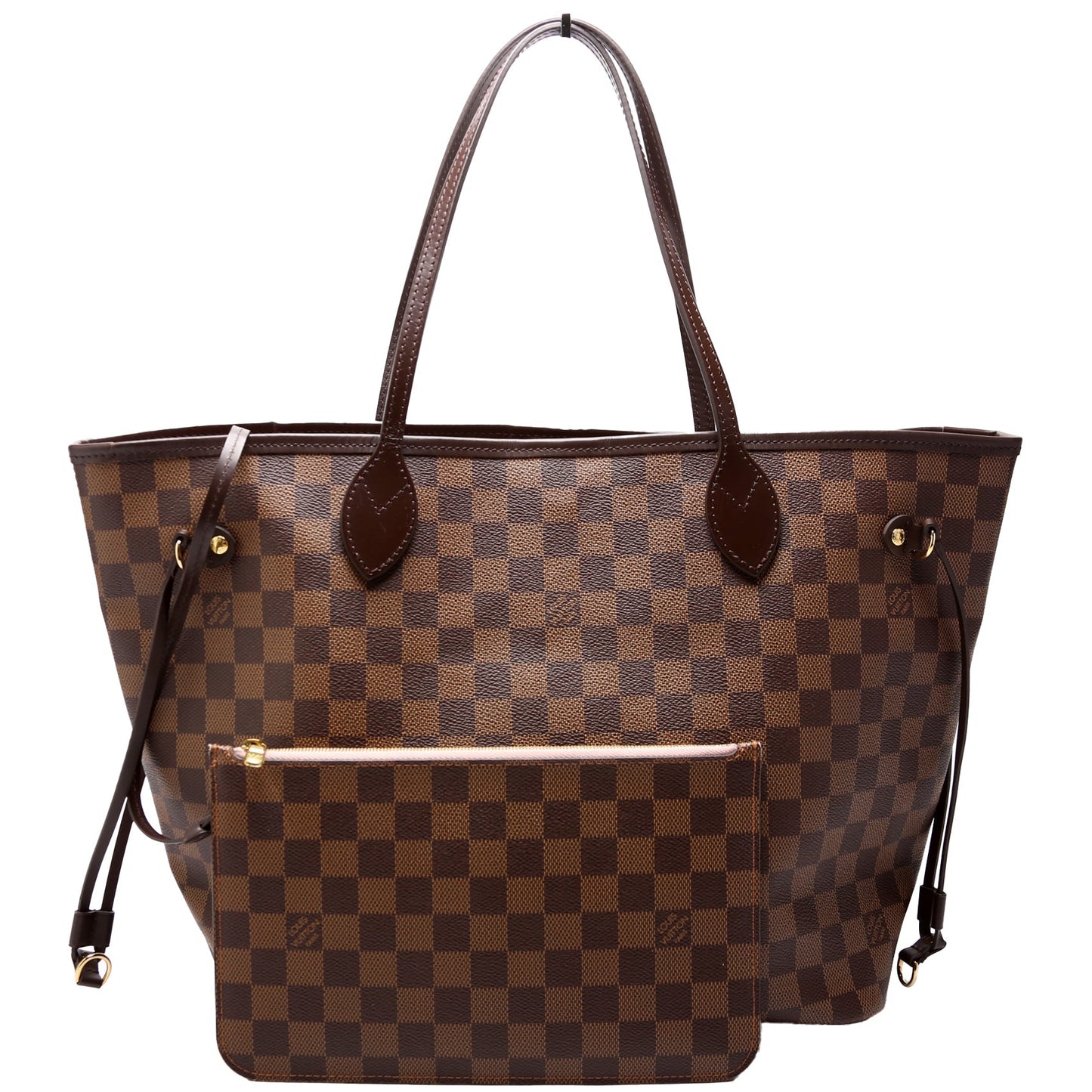 Louis Vuitton Neverfull W/Wallet MM Damier Ebene Pink