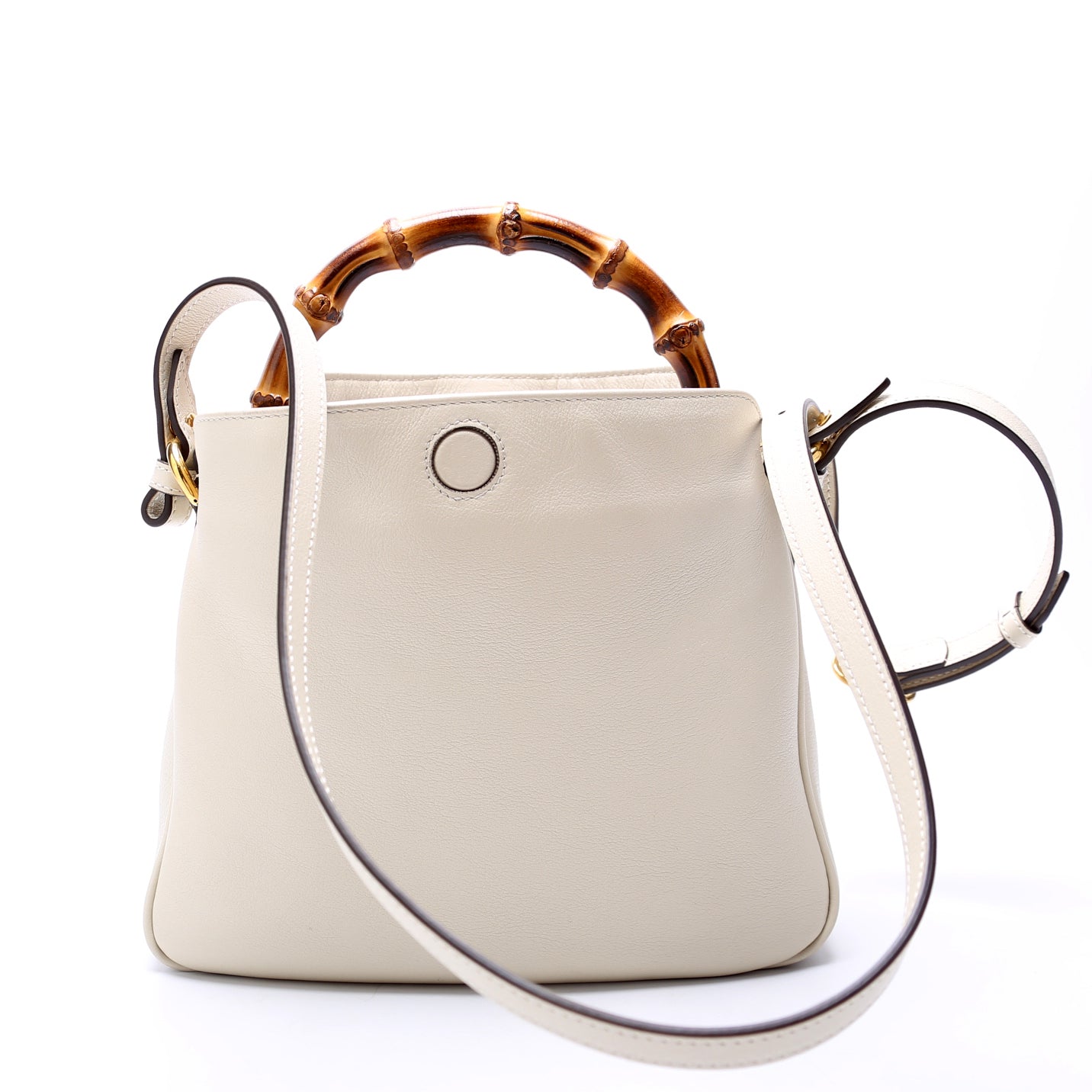 Gucci 746124 Diana Bamboo Shoulder White Bag