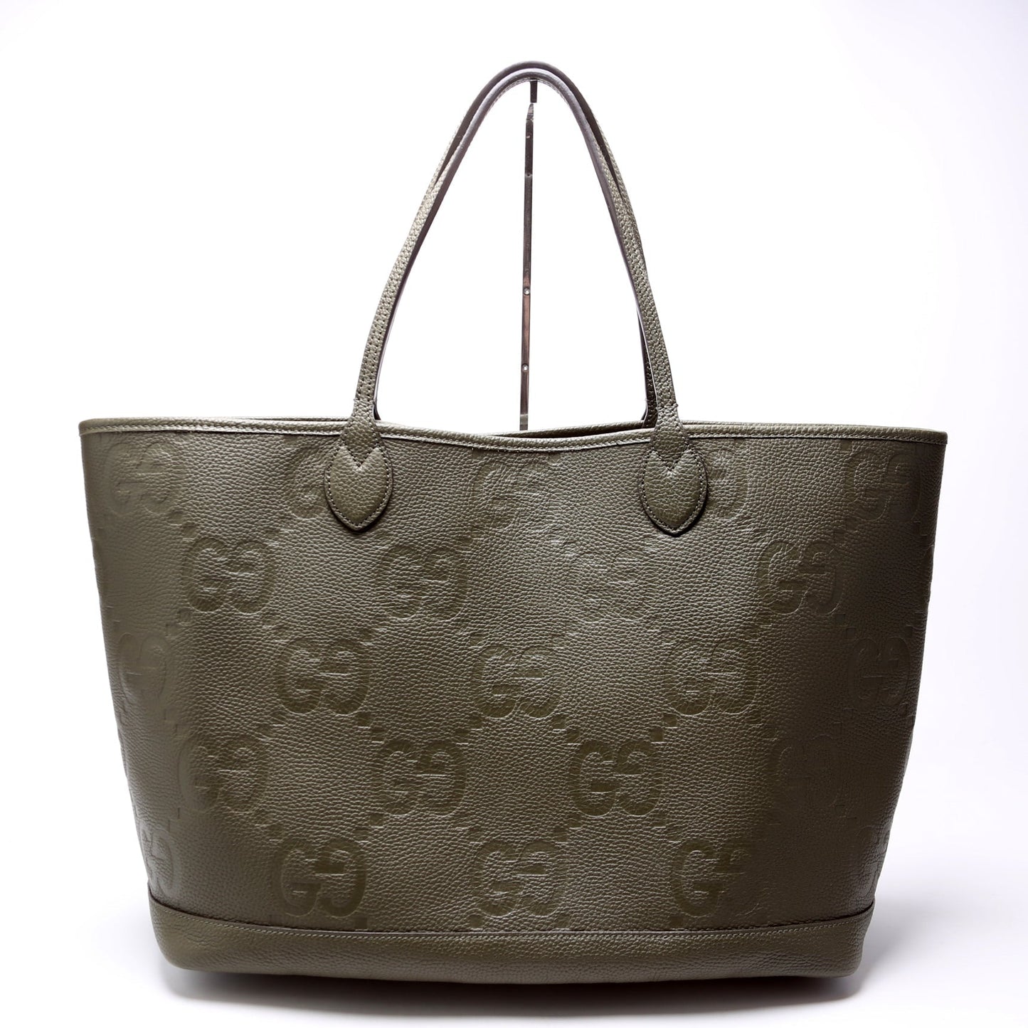 Gucci 726755 GG Embossed Tote W/Pouch Large Green Bag