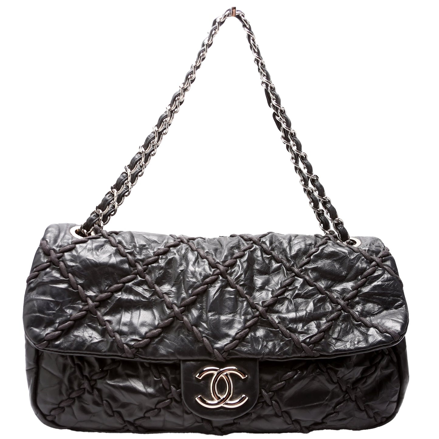 Chanel Ultra Stitch Jumbo Flap Calfskin 14M Black Bag