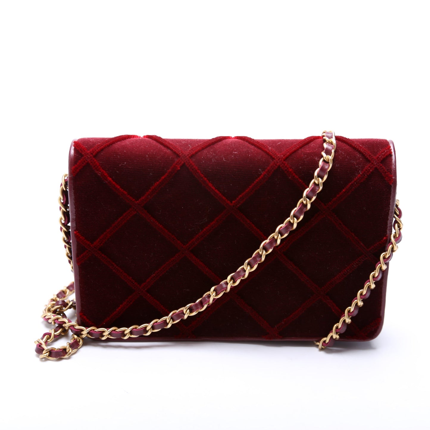 Chanel WOC 3D Quilted Velvet 24M Red Bag