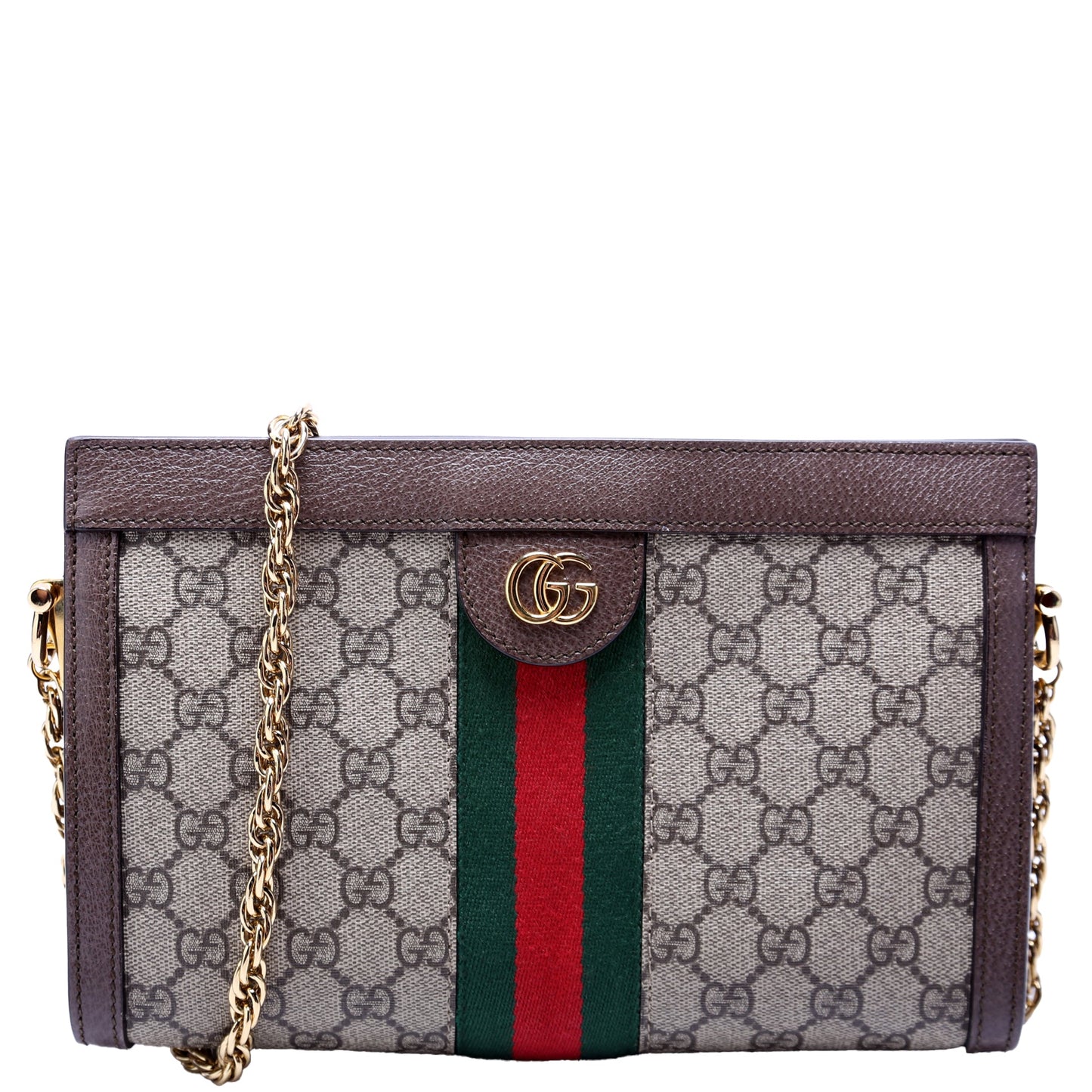 Gucci 503877 GG Supreme Ophidia Small Chain Brown Bag