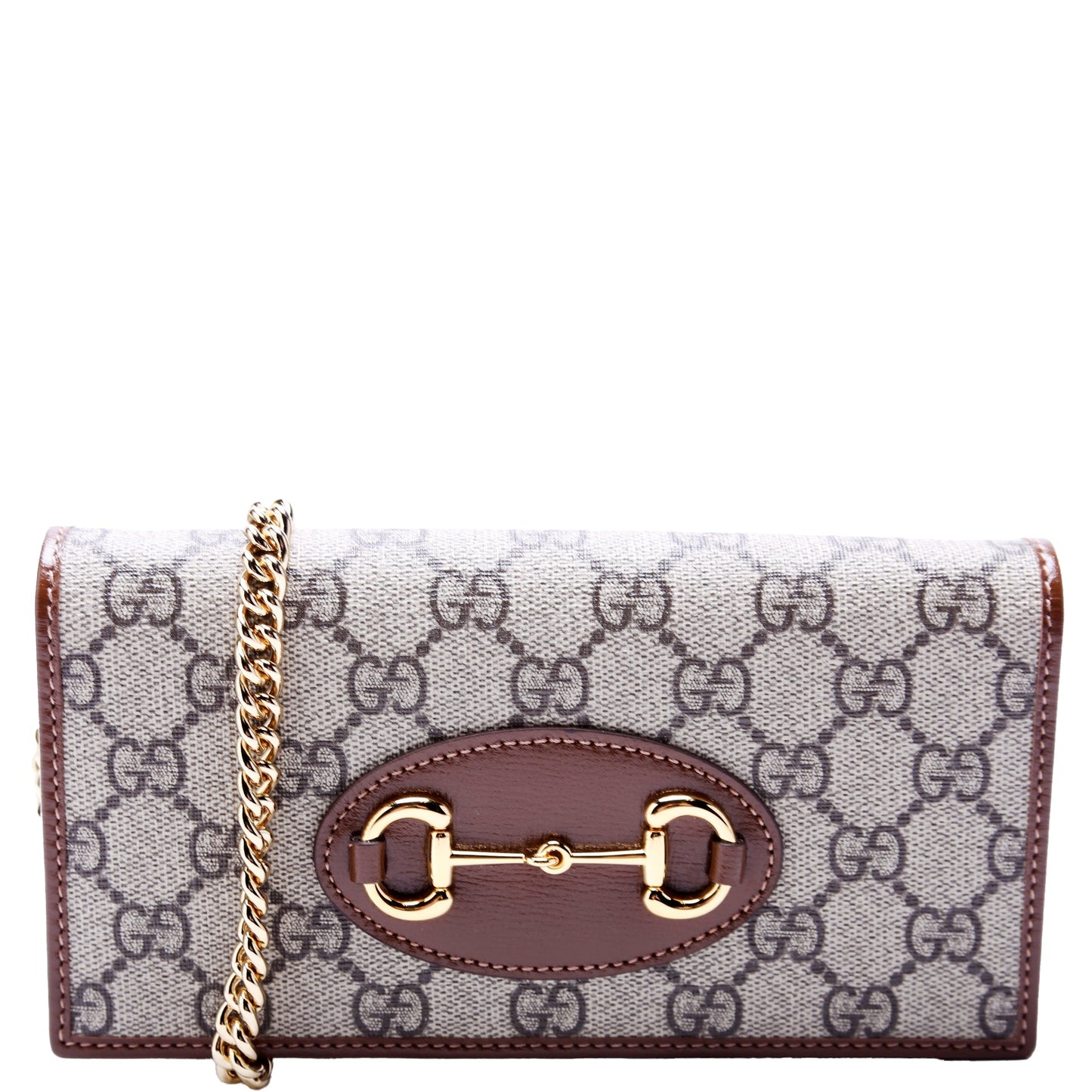 Gucci 621892 Horsebit 1955 Wallet With Chain Brown Bag