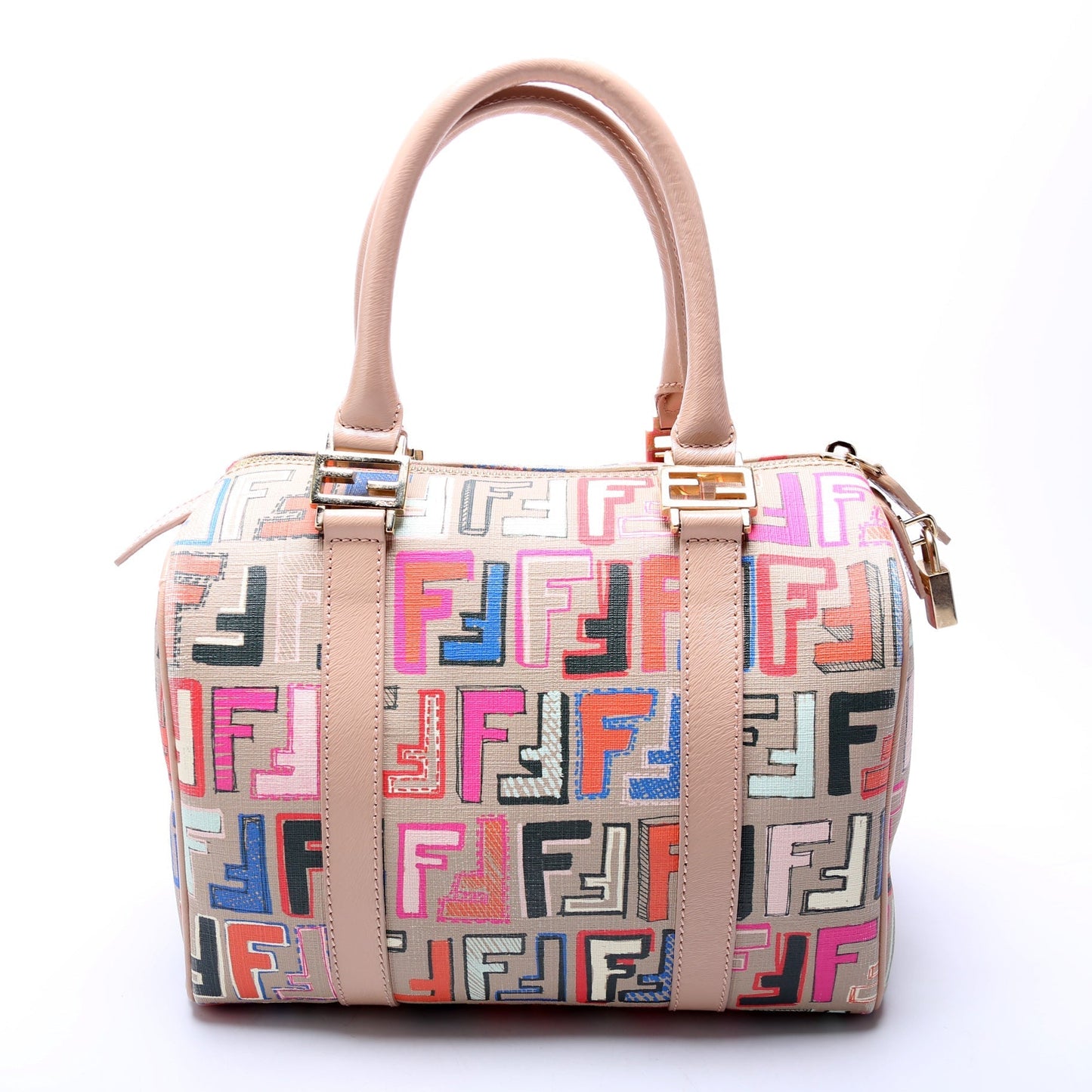Fendi 8BL068 Zucca Boston Tan/Multicolor Bag
