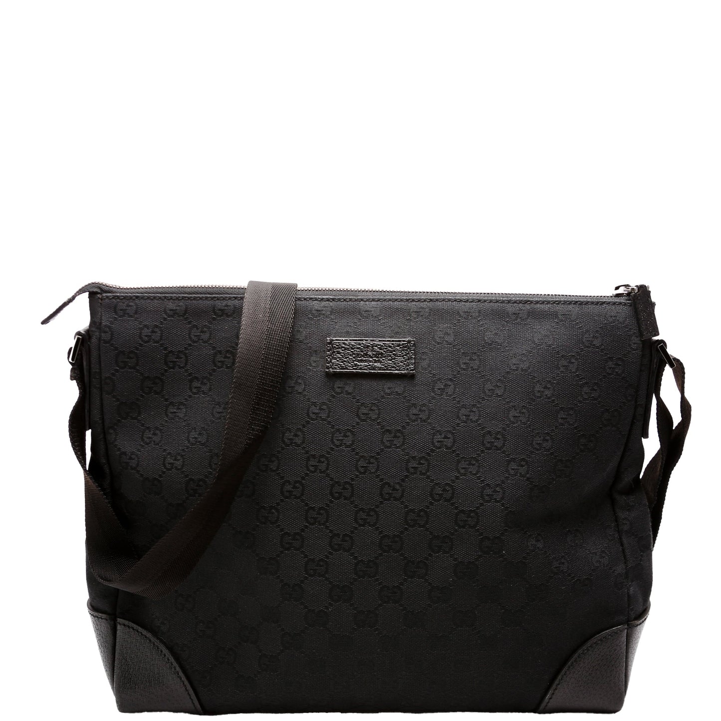 Gucci 11054 GG Canvas Joy Messenger Black Bag