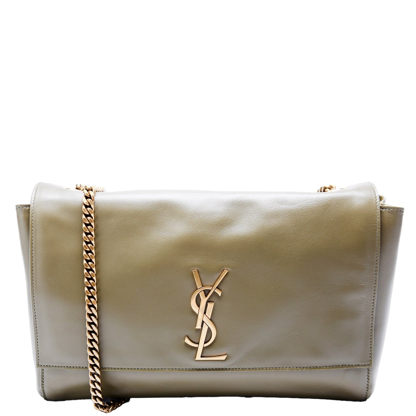 Saint Laurent Kate Satchel Medium Reversible Suede/Leather 553804 Green Bag
