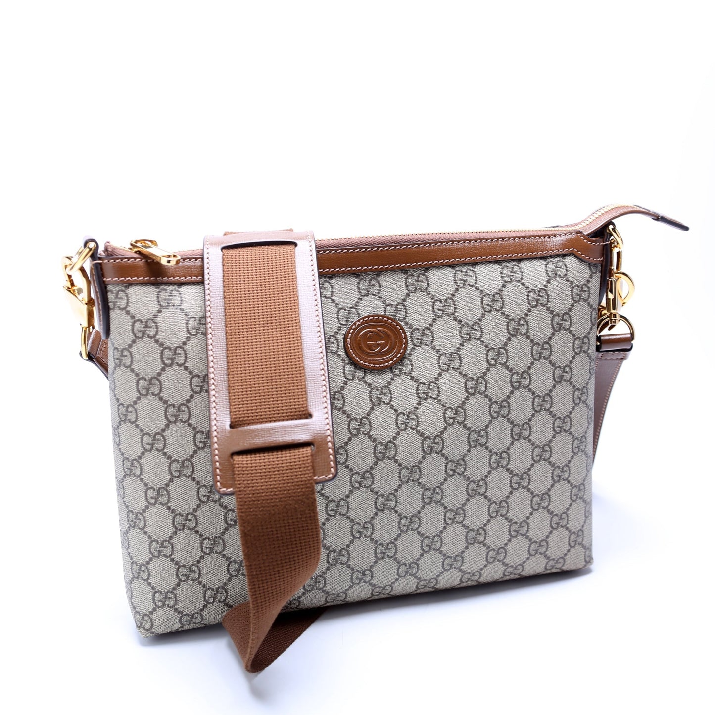 Gucci 726833 GG Supreme Interlocking G Messenger Brown Bag