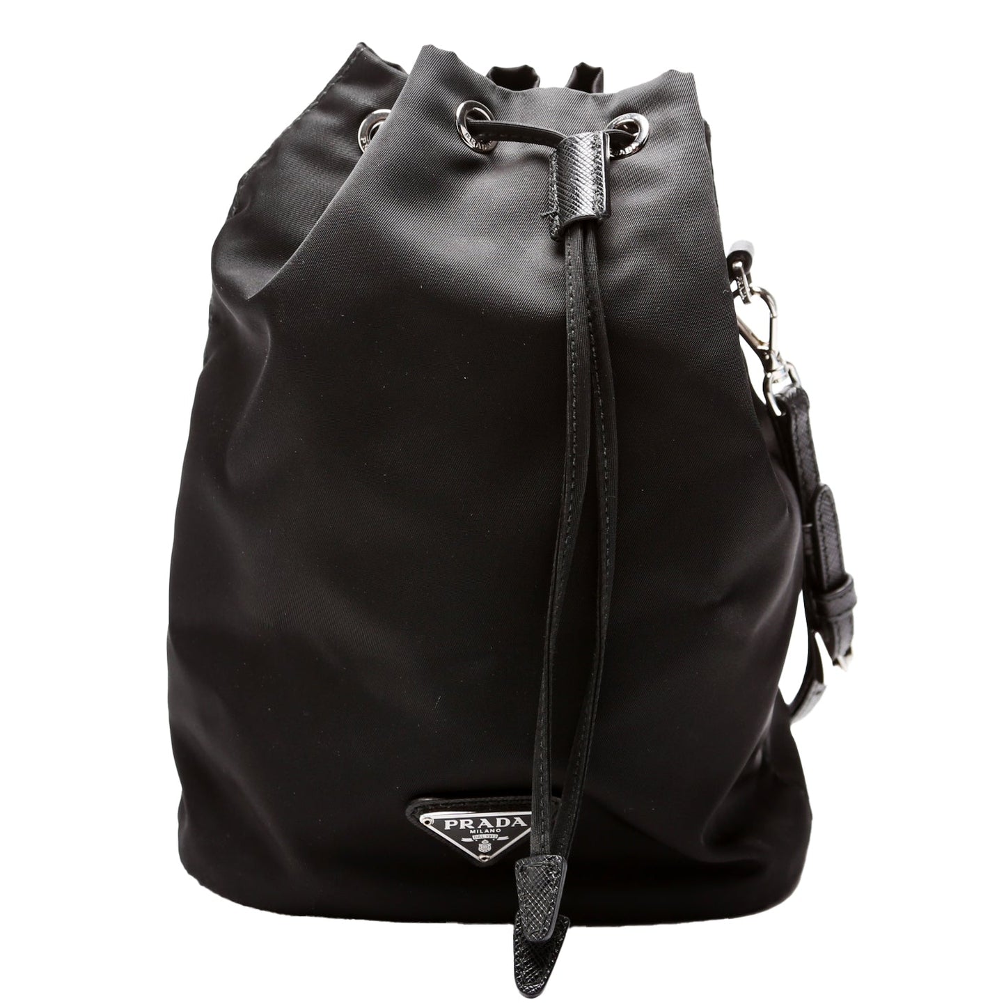 Prada 1NE369 Re-Nylon Drawstring Pouch Black Bag