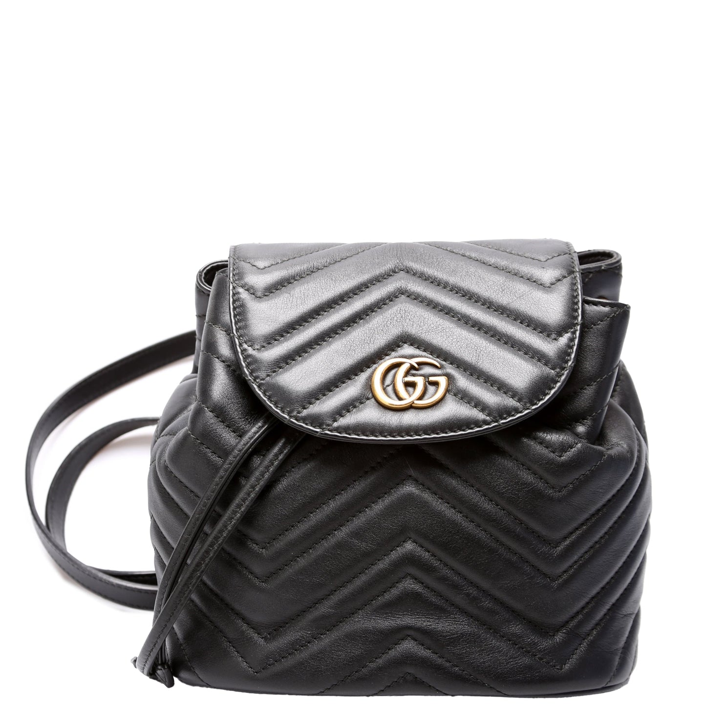 Gucci 528129 Marmont Mini Backpack Leather Black Bag