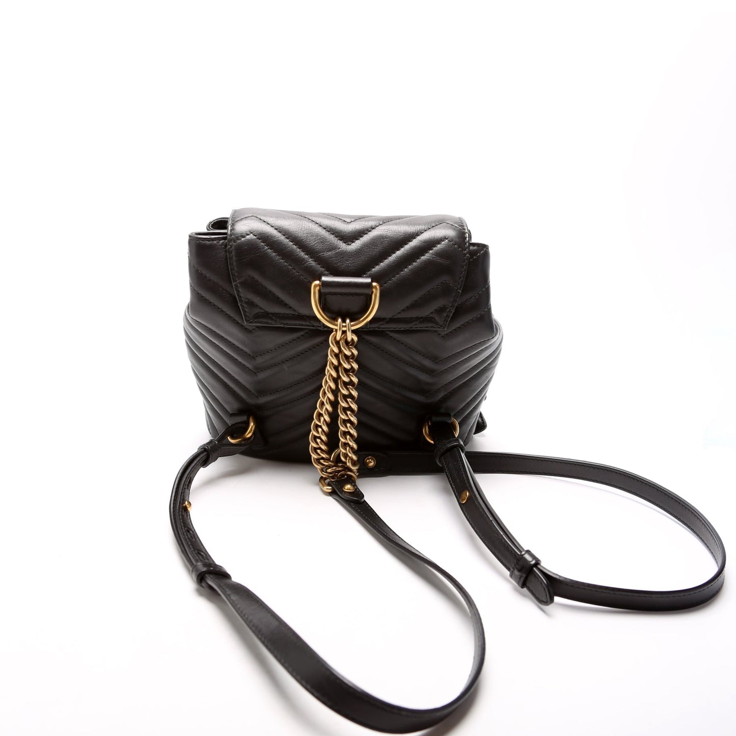 Gucci 528129 Marmont Mini Backpack Leather Black Bag
