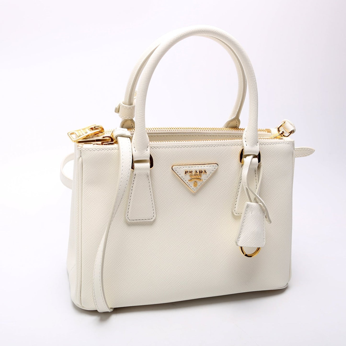 Prada 1BA896 Saffiano Lux Small Galleria White Bag