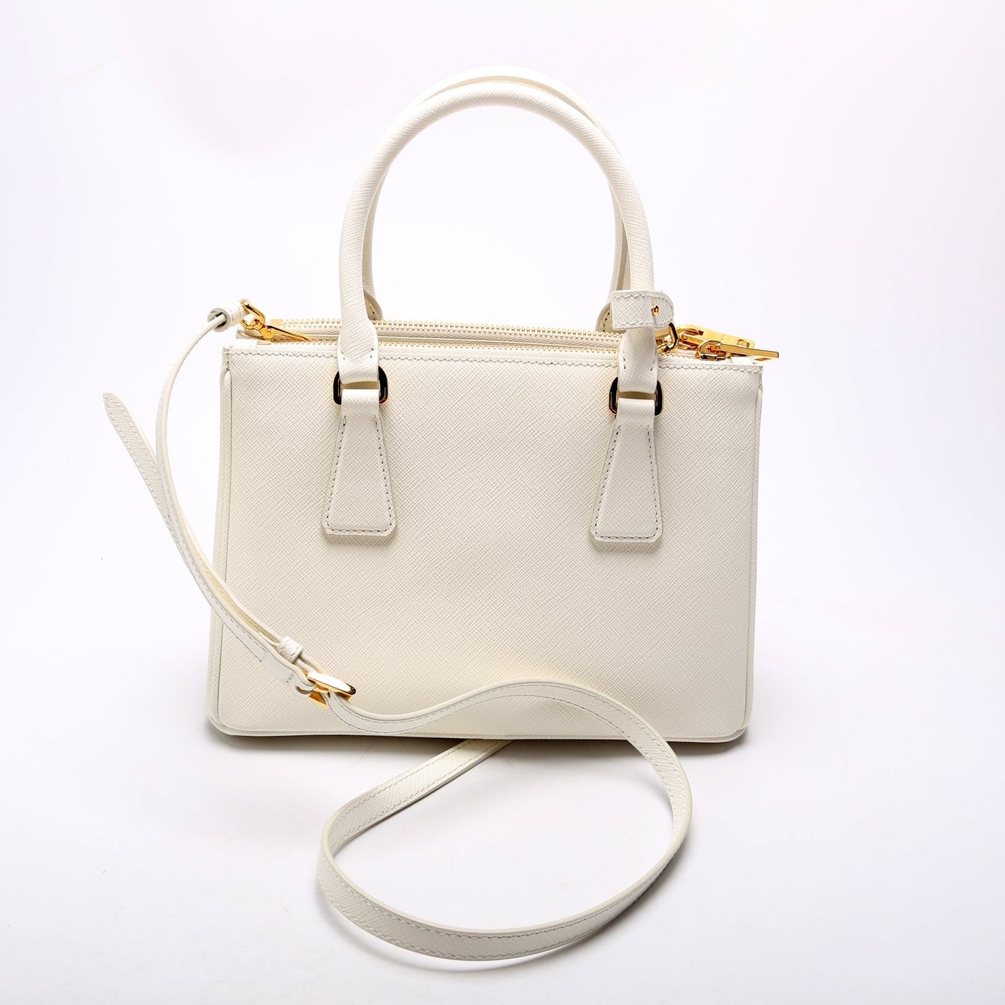 Prada 1BA896 Saffiano Lux Small Galleria White Bag