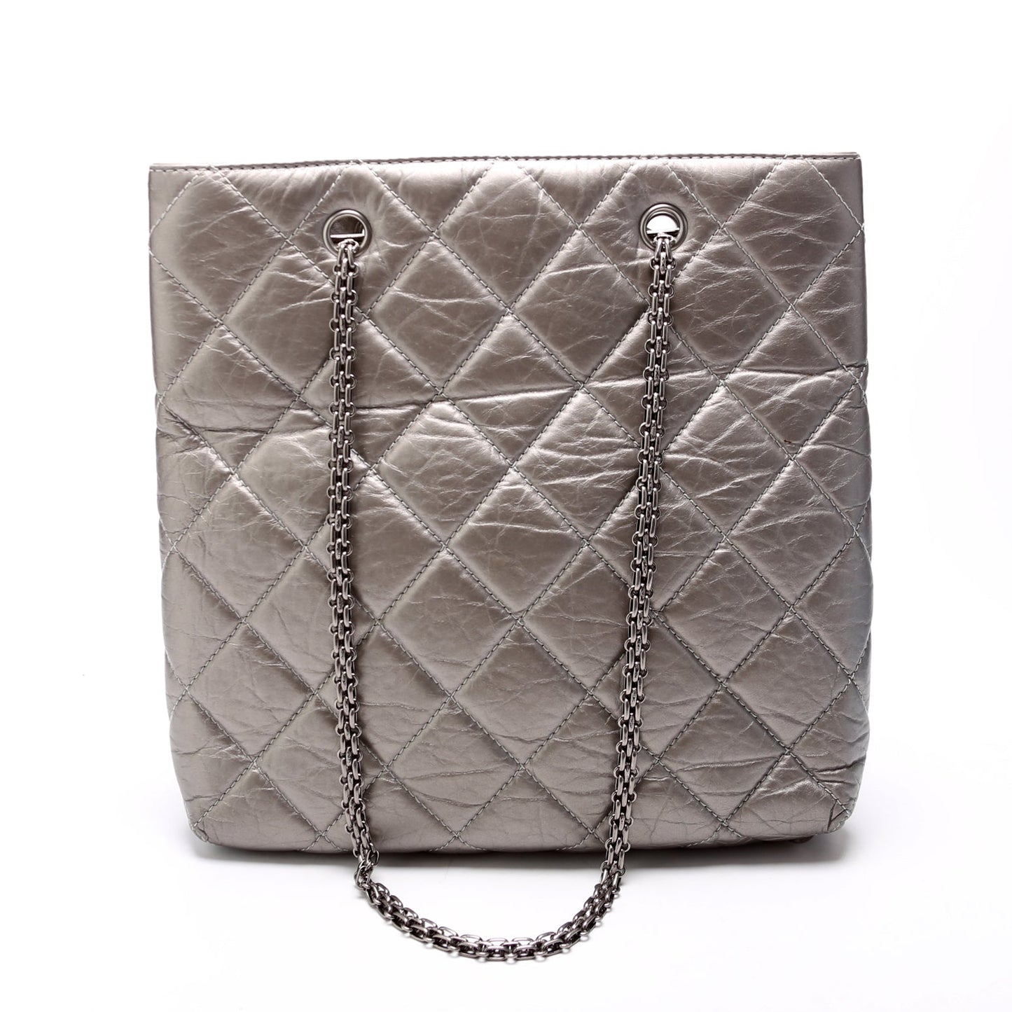 Chanel Reissue Tall Tote Quilted Aged Calfskin 14M Silver Bag