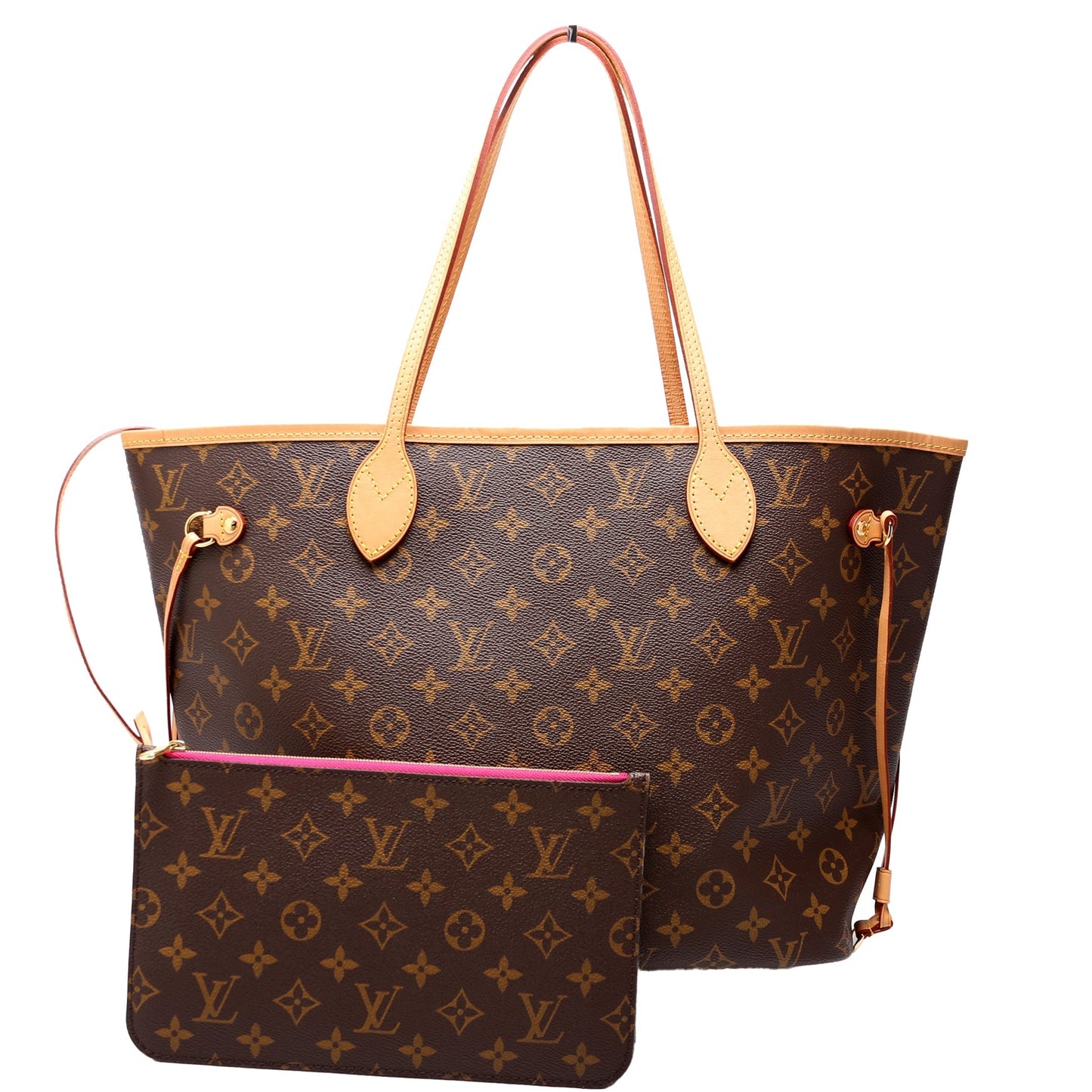Louis Vuitton Neverfull With Wallet MM Monogram Pink