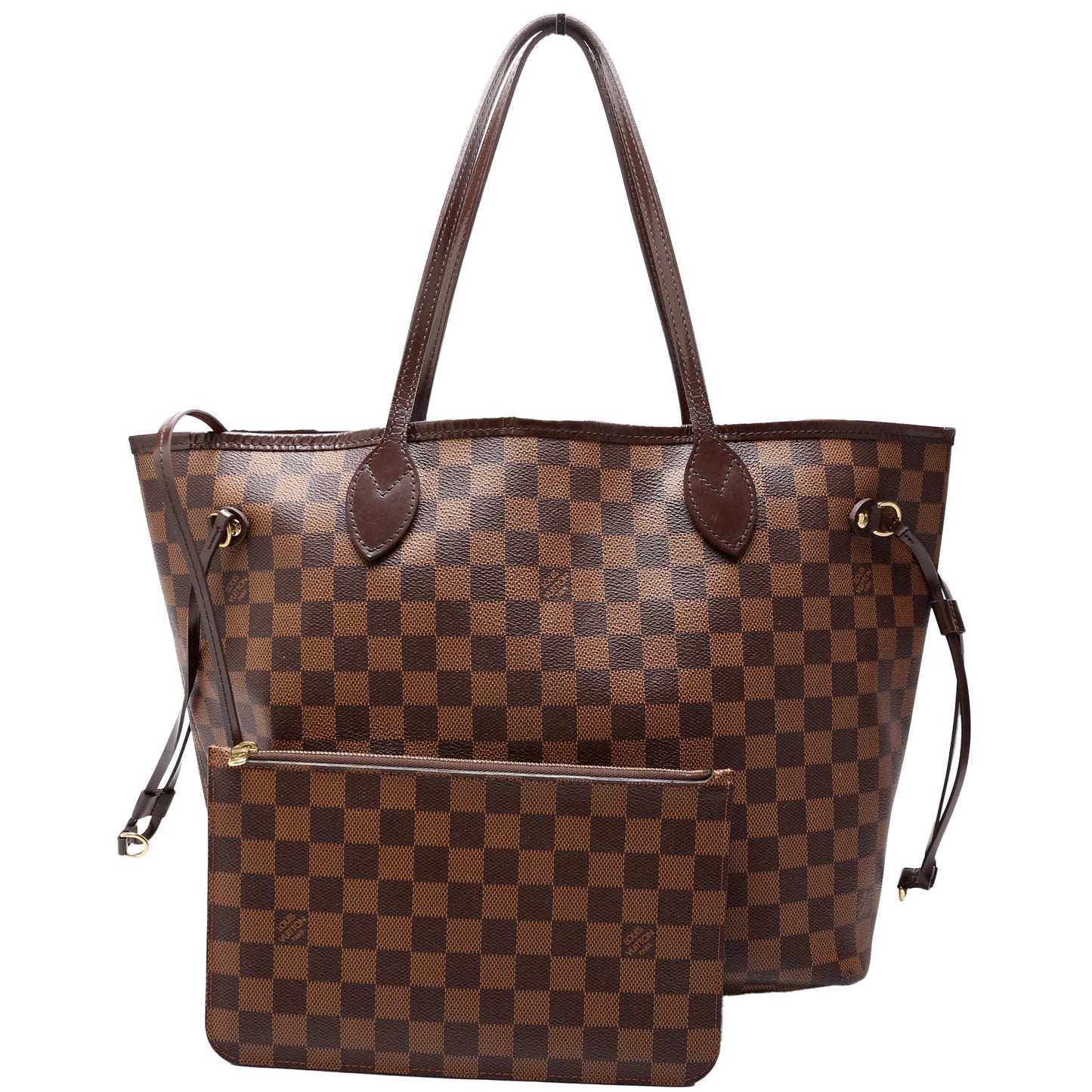 Louis Vuitton Neverfull W/Wallet MM Damier Ebene Red