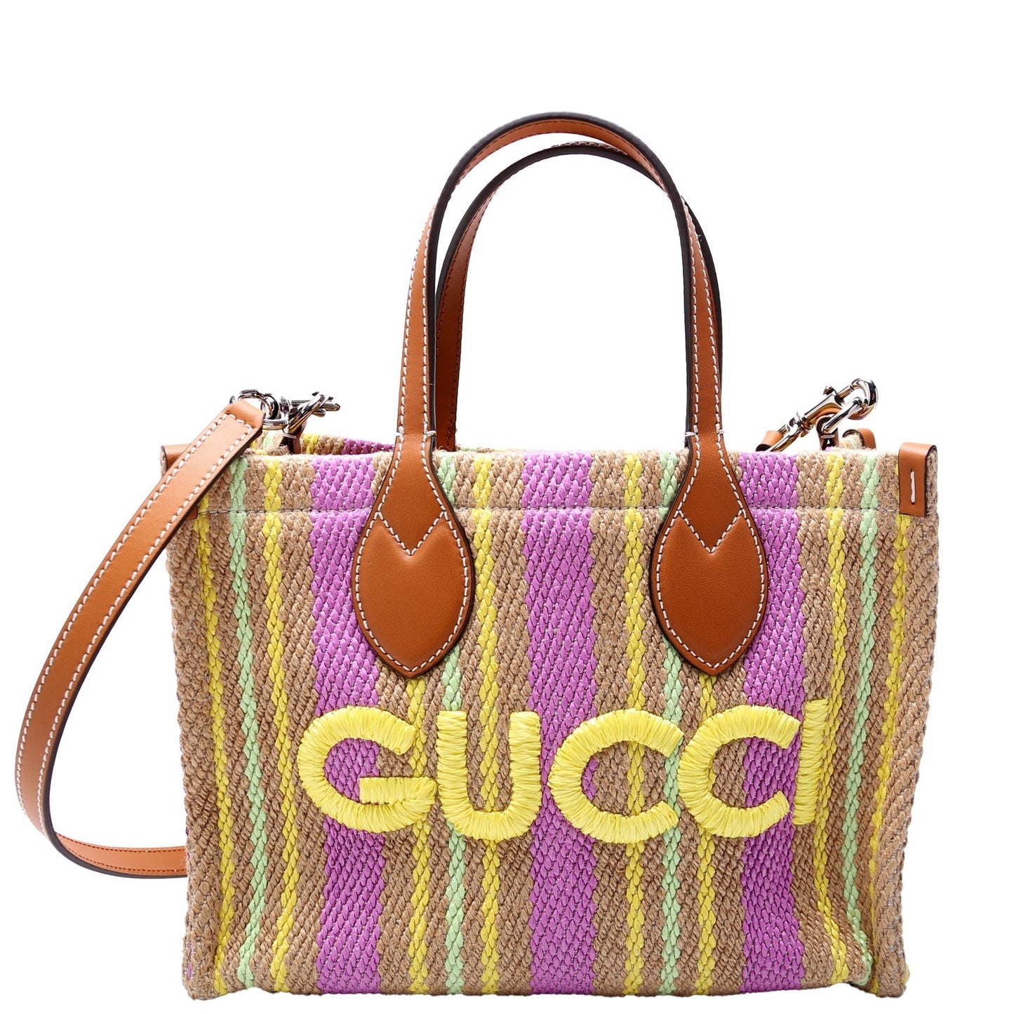 Gucci 779670 Jute Tote Small Multicolor/Brown Bag