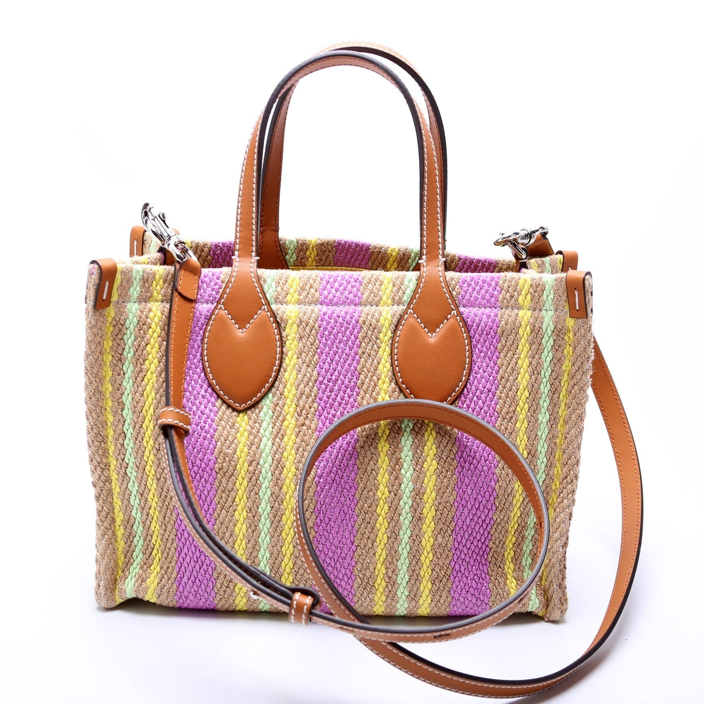 Gucci 779670 Jute Tote Small Multicolor/Brown Bag