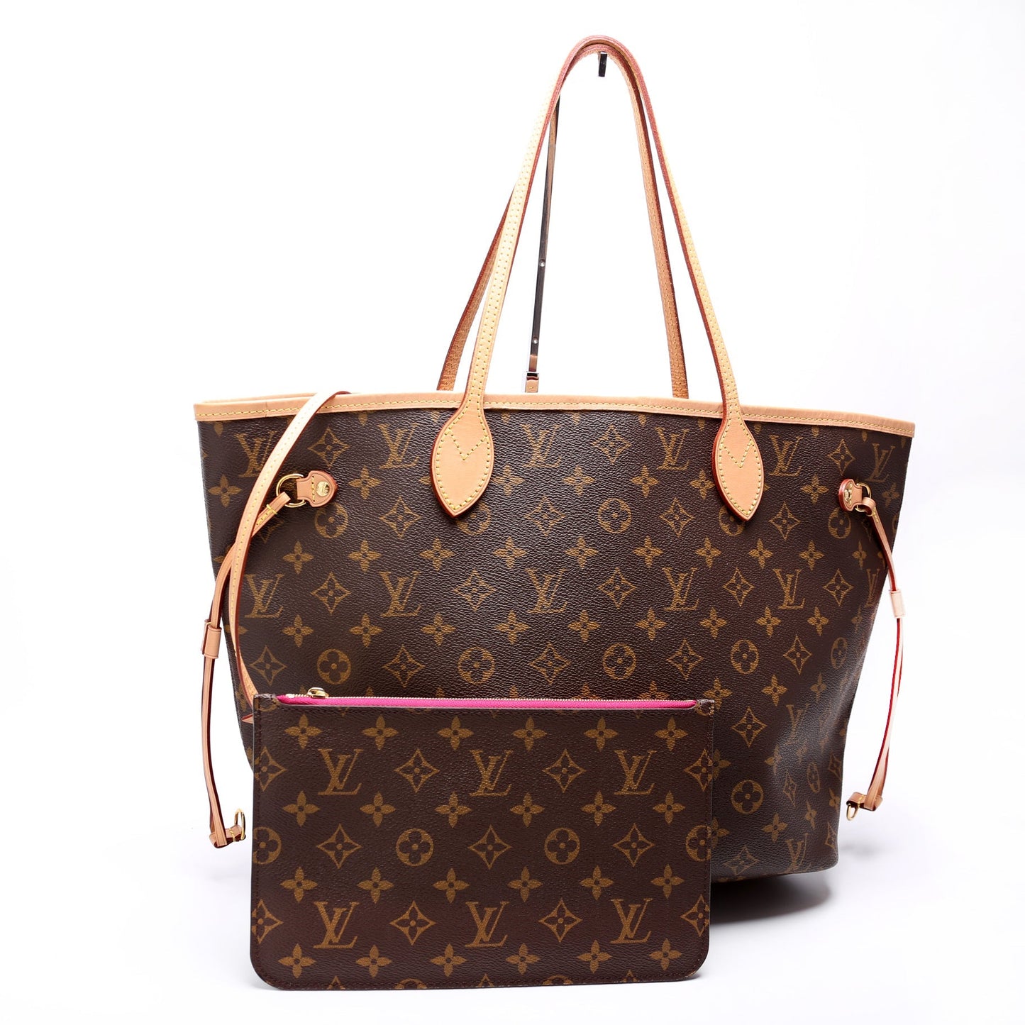 Louis Vuitton Neverfull W/Wallet MM Monogram Pink