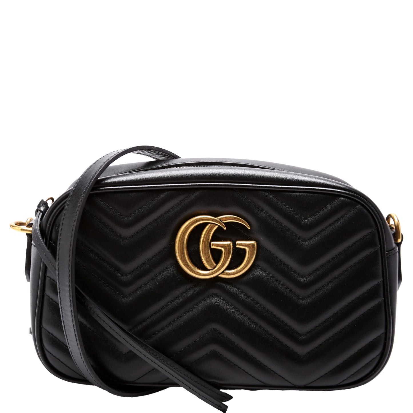 Gucci 447632 Marmont Small Leather Camera Black Bag
