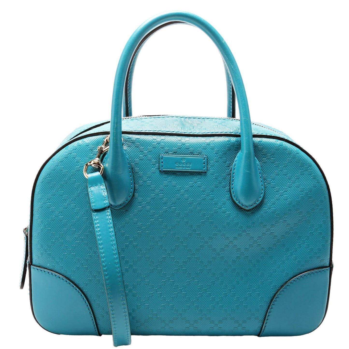 Gucci 354224 Diamante Satchel Teal Bag