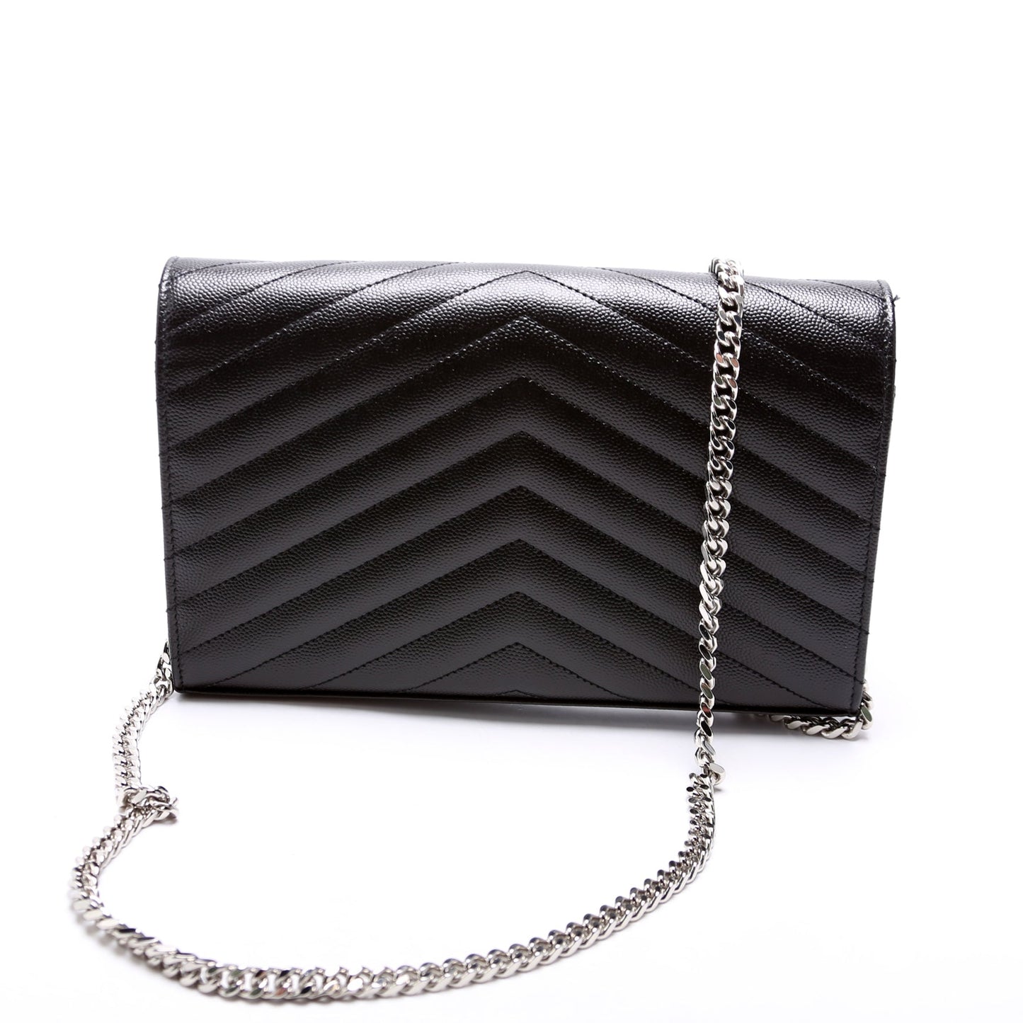 Saint Laurent Grain De Chain Wallet 377828 Black Bag